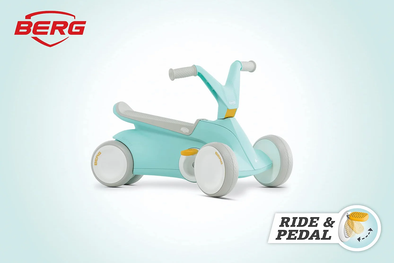 BERG GO² 2w1 Nosidełko | Samochód dla dzieci, Karting, Rower dla niemowląt, Rowerek dla niemowląt, Edukacyjny spacerowicz, Pojazd dziecięcy 10-30 miesięcy (Menthe), FR : Jeden rozmiar (rozmiar