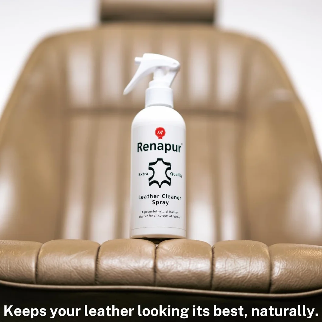 Renapur Naturalny spray do czyszczenia skóry (250 ml) - formuła głębokiego czyszczenia wszystkich skór, w tym sof, wnętrz samochodowych, butów, odzieży, siodełek