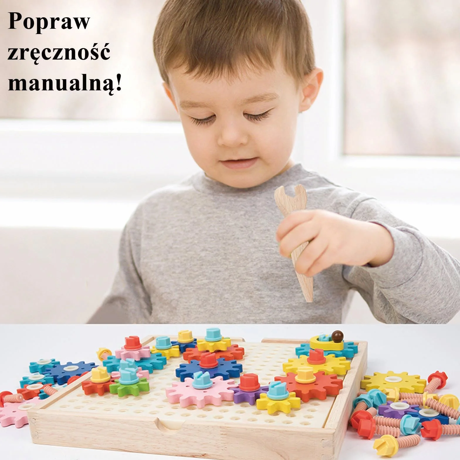 Zabawki Montessori 3 4 5 Lat, Koła Zębate dla Dzieci, Gry dla Dzieci, Gry Edukacyjne od 5 Lat, Drewniane Zabawki, Prezent dla Dzieci 3–5 Lat Chłopcy Dziewczynki