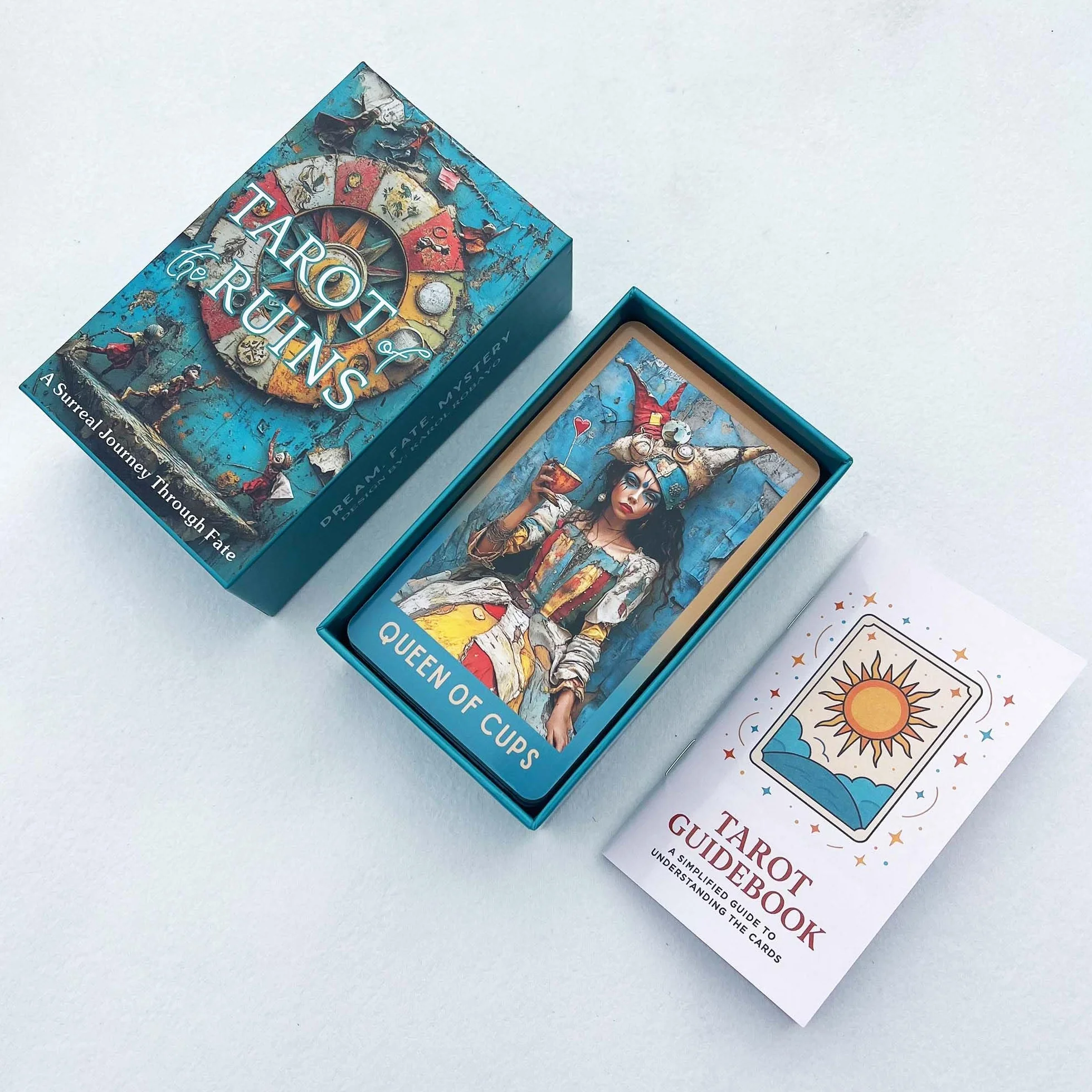 Tarot Ruin, 78 surrealistycznych kart tarota z archeiczna rzeźbą, IntuitionTarot dla początkujących i doświadczonych czytelników, unikalne karty tarota z przewodnikiem