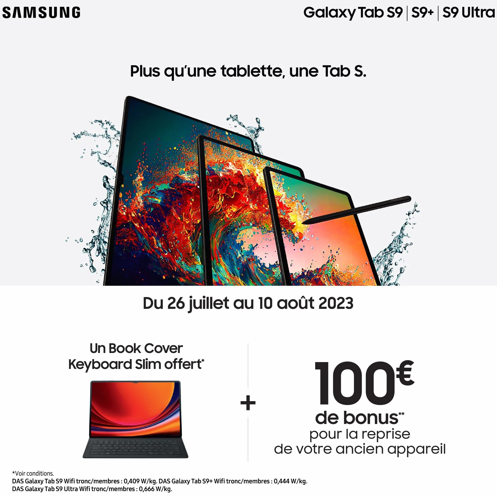 Tablet Samsung Galaxy Tab S9+ 12.4" 256GB/12GB Wi-Fi Negro