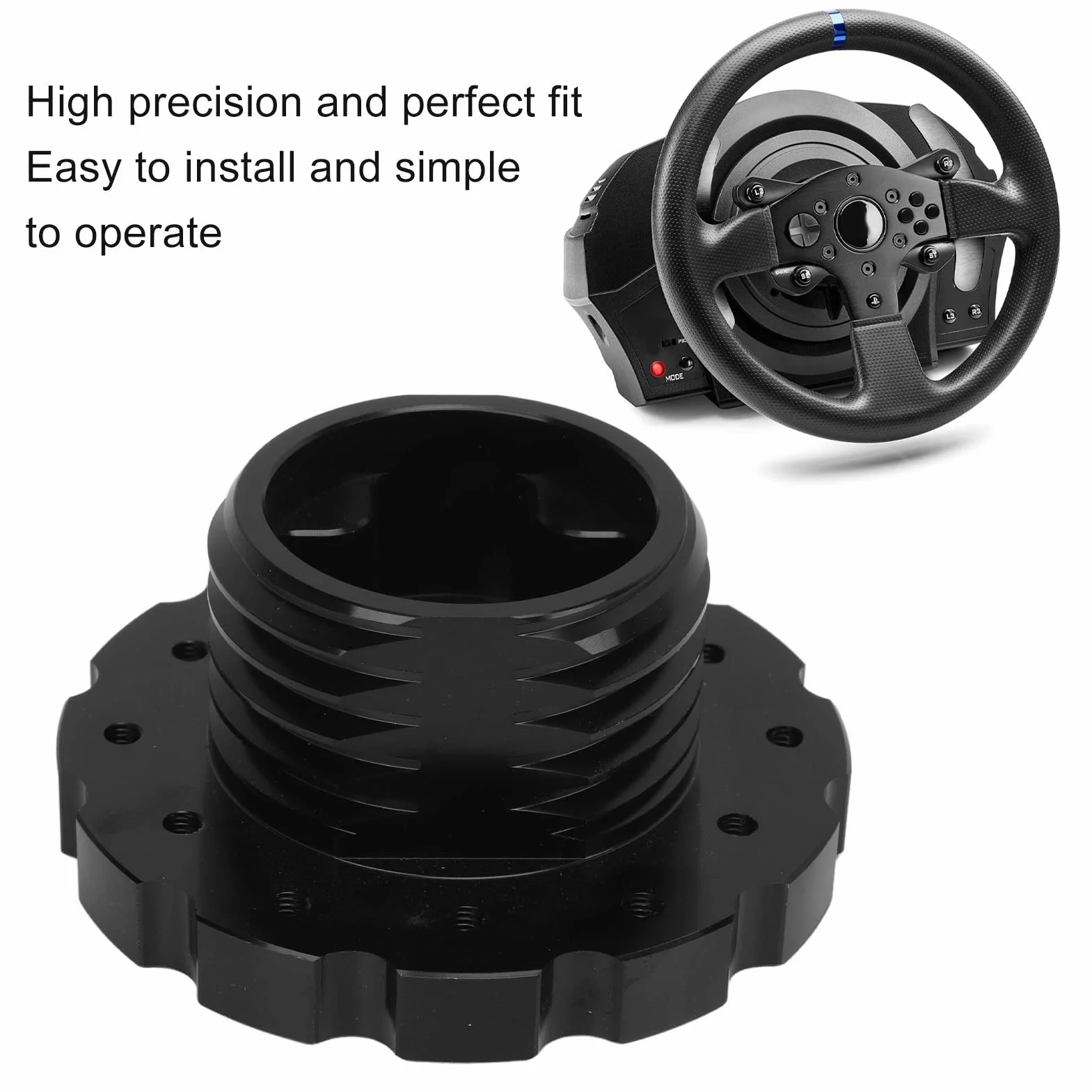 Piasta Kierownicy Samochodu, Adapter Kierownicy Precyzyjna Wymiana dla T300 T500 PCD 73mm (czarny)