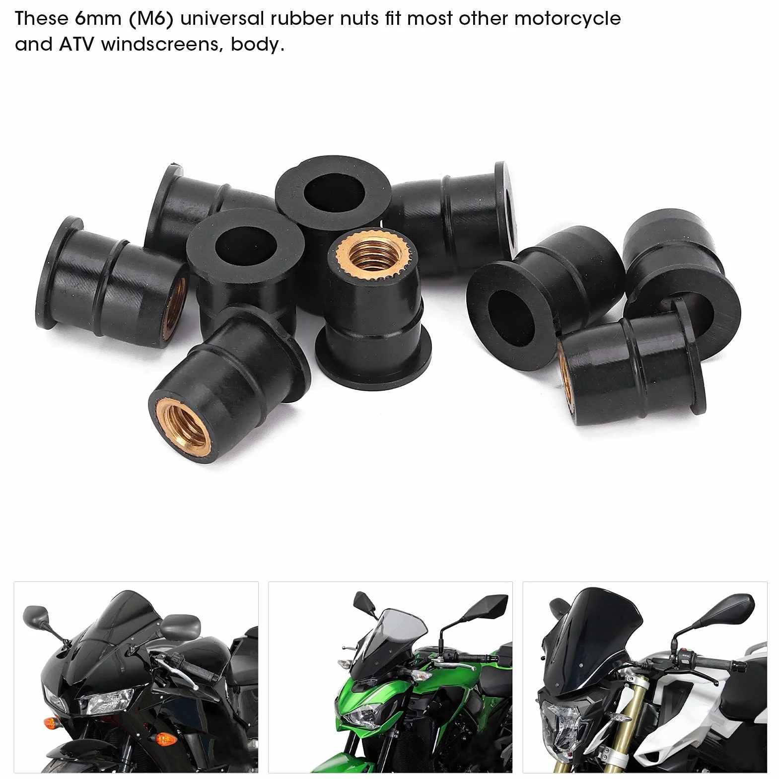 M6 Well Nut, praktyczna nakrętka szyby motocyklowej do motocykla do bezpiecznych szyb motocyklowych