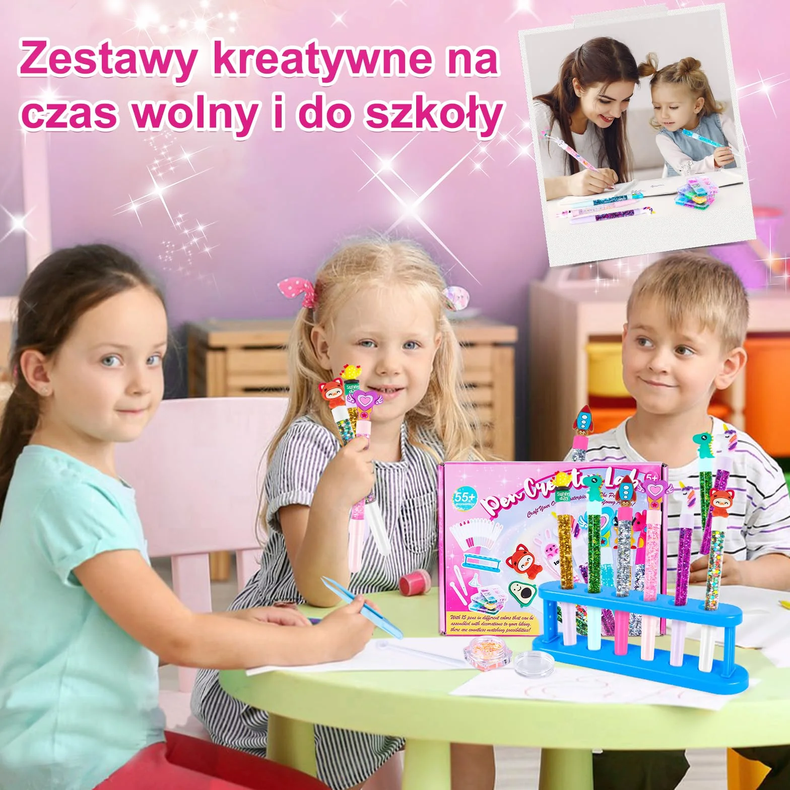 Kazzley Kreatywny zestaw do tworzenia uroczych długopisów, projekty dla dzieci, pomysły na prezent dla dziewczynki 6-10 lat, zabawki dla dziewczynek 5-12