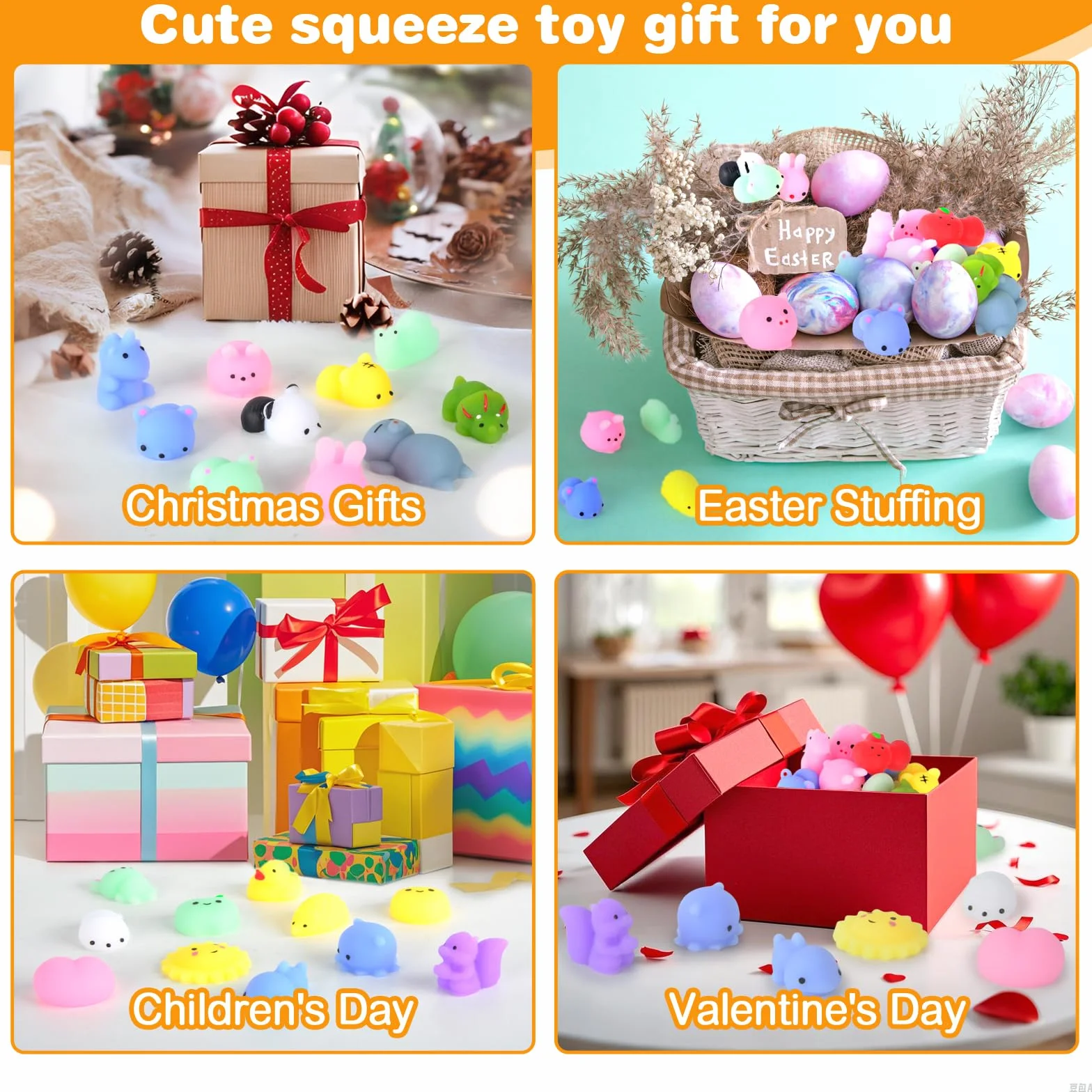 Mini Squishy Pack, miękkie zabawki Moji, 24 sztuki, zabawki Fidget Toys, mini Kawaii ze zwierzętami Squishies, torebki imprezowe, wypełniacz, antystresowe, zabawki dla dzieci i dorosłych, na Boże
