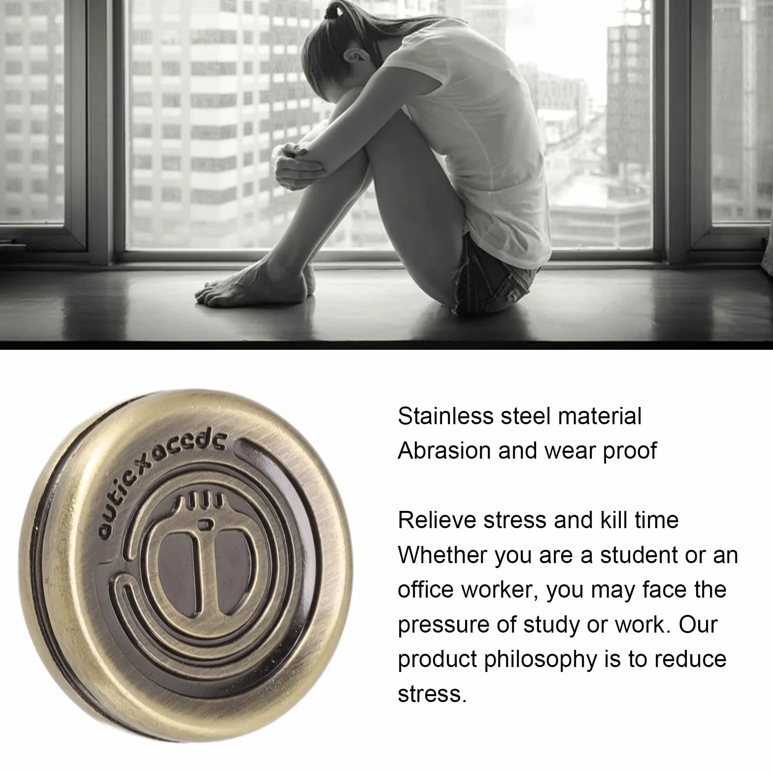 Diabeł Fidget Slider, stal nierdzewna Mini moneta obrotowa Fidget Toy Stress Relief Killing Time Delicate Wearproof Push Card Game Office Desk Toys Gifts for Boyfriend Father
