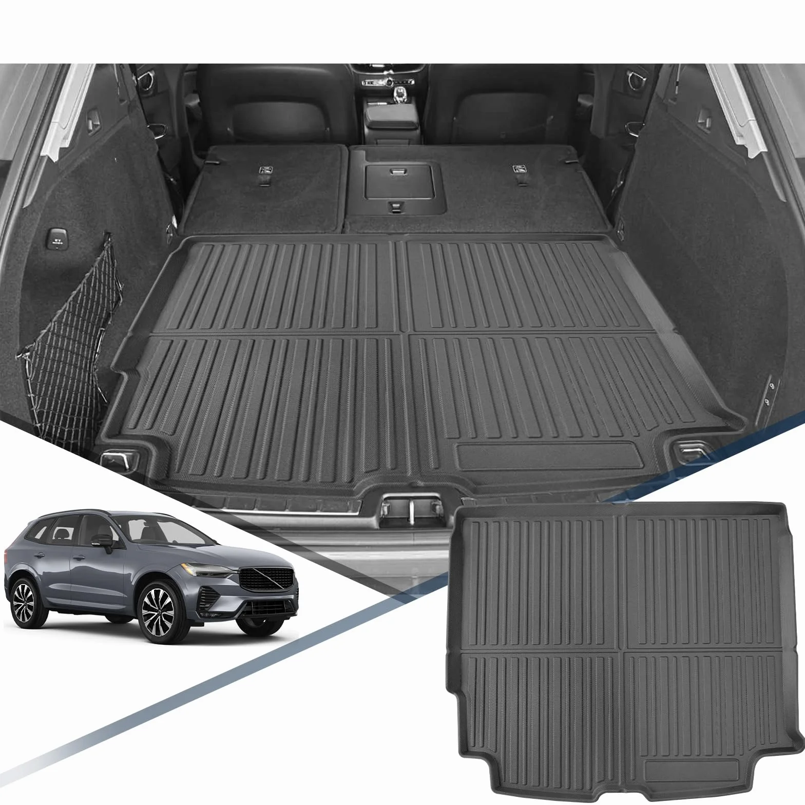 YEE PIN Mata do bagażnika do Volvo XC60 2018-2022 2023 2024, mata ochronna do bagażnika, mata ochronna do bezpiecznego transportu bagażu, antypoślizgowa