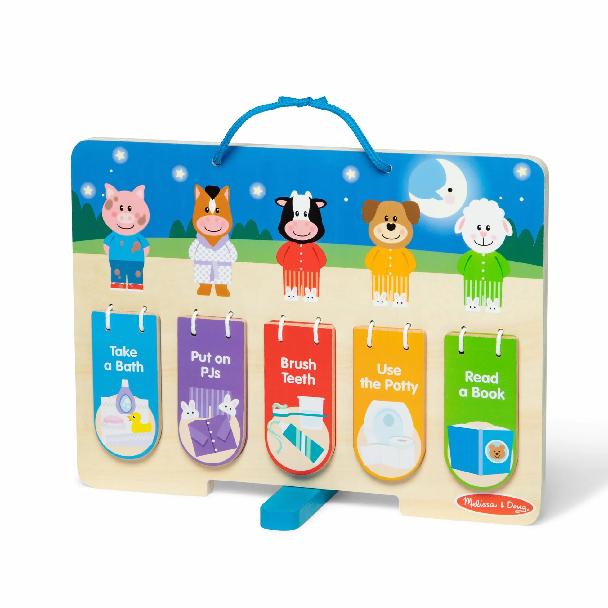 Melissa & Doug Drewniana tabela moich codziennych rutyn dnia i nocy dla chłopców i dziewcząt 3+
