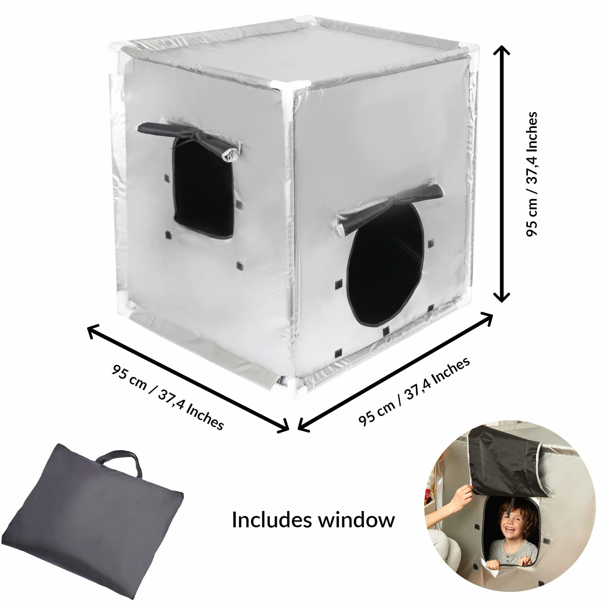 Namiot sensoryczny dla dzieci do zabawy i relaksu | Narzędzie do autyzmu, SPD, lęku, braku koncentracji | Sensory Tent Cube | Do domu lub szkoły