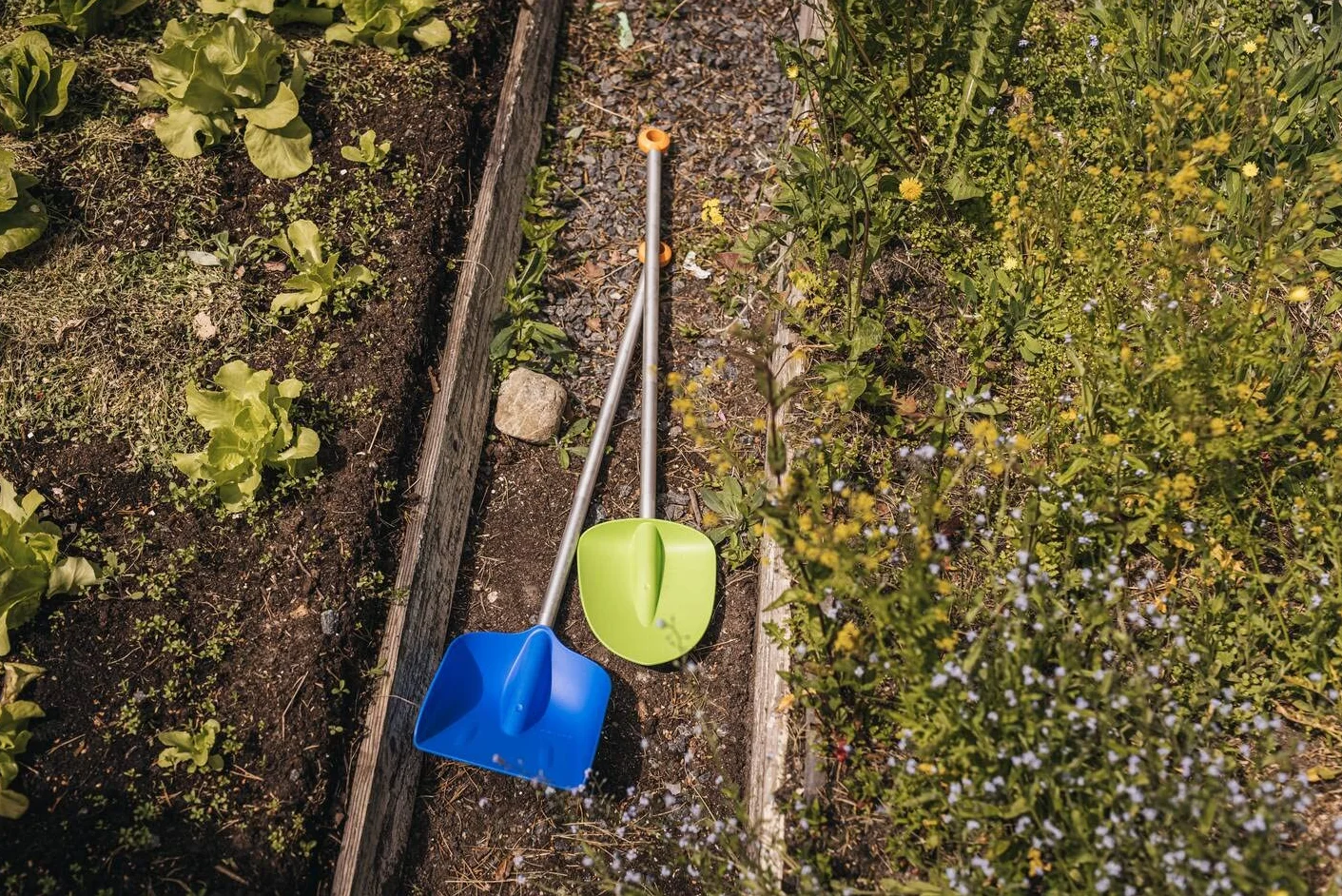 Fiskars Szpadel dziecięcy, Długość: 91 cm, Ostrze z tworzywa/ aluminiowy trzonek, Zielony/ pomarańczowy, MyFirst Fiskars, 1001420