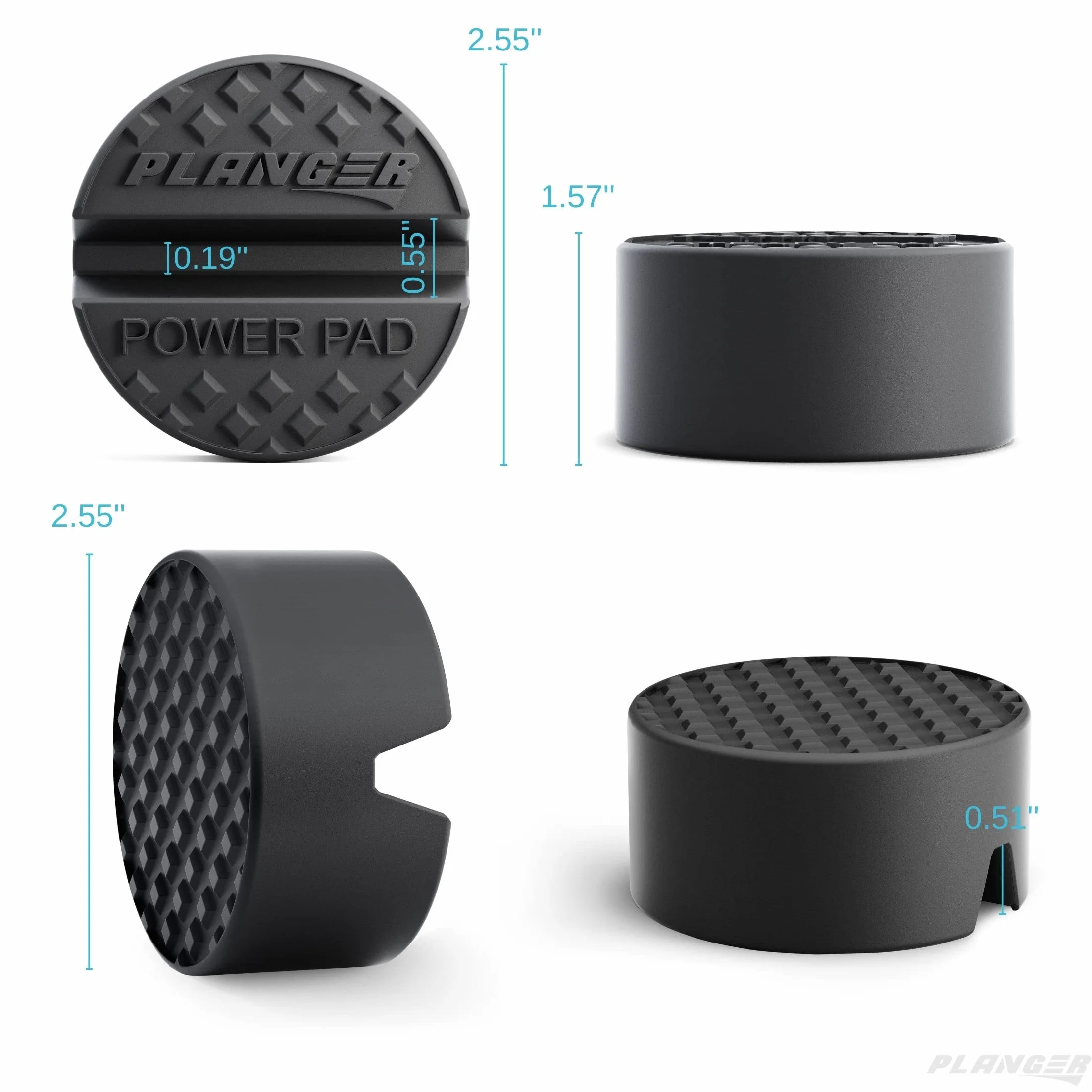 PLANGER® - Power PAD płaska gumowa nakładka na podnośnik samochodowy do manewrowych podnośników samochodowych, uniwersalna nakładka gumowa chroni Twój samochód osobowy i SUV, wytrzymała guma