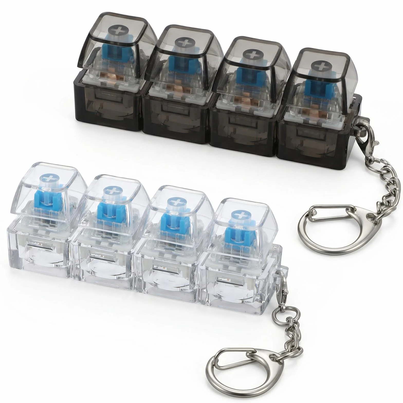 2 sztuki breloczków do kluczy z klawiaturą, zabawna klawiatura Fidget Keychain, breloczek do kluczy, breloczek do kluczy, czarno-biały, do redukcji stresu, dla dorosłych