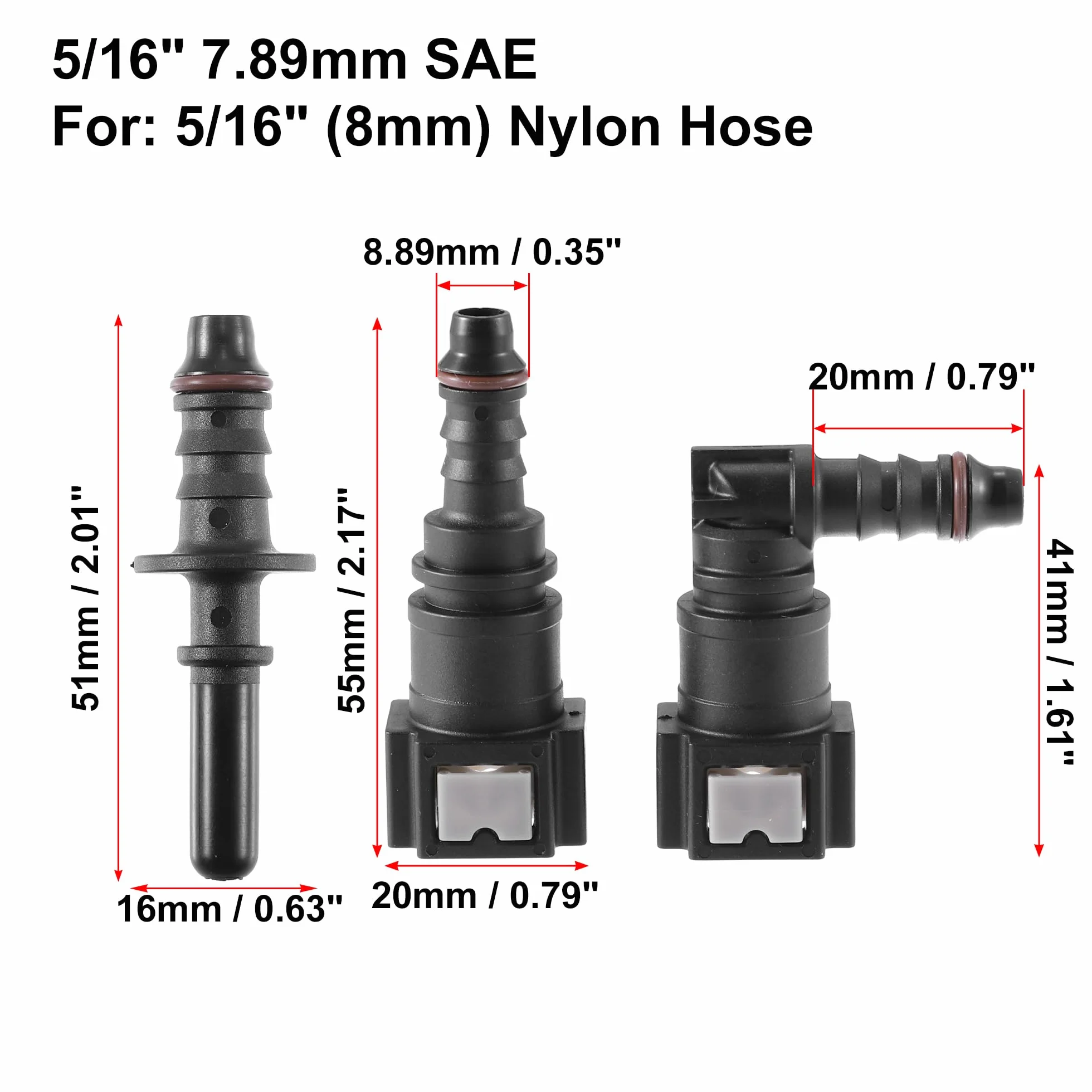 ABSOPRO 2 Zestawy 5/16" 7.89mm SAE 8mm Linia Zwalnianie węża paliwa Złącze