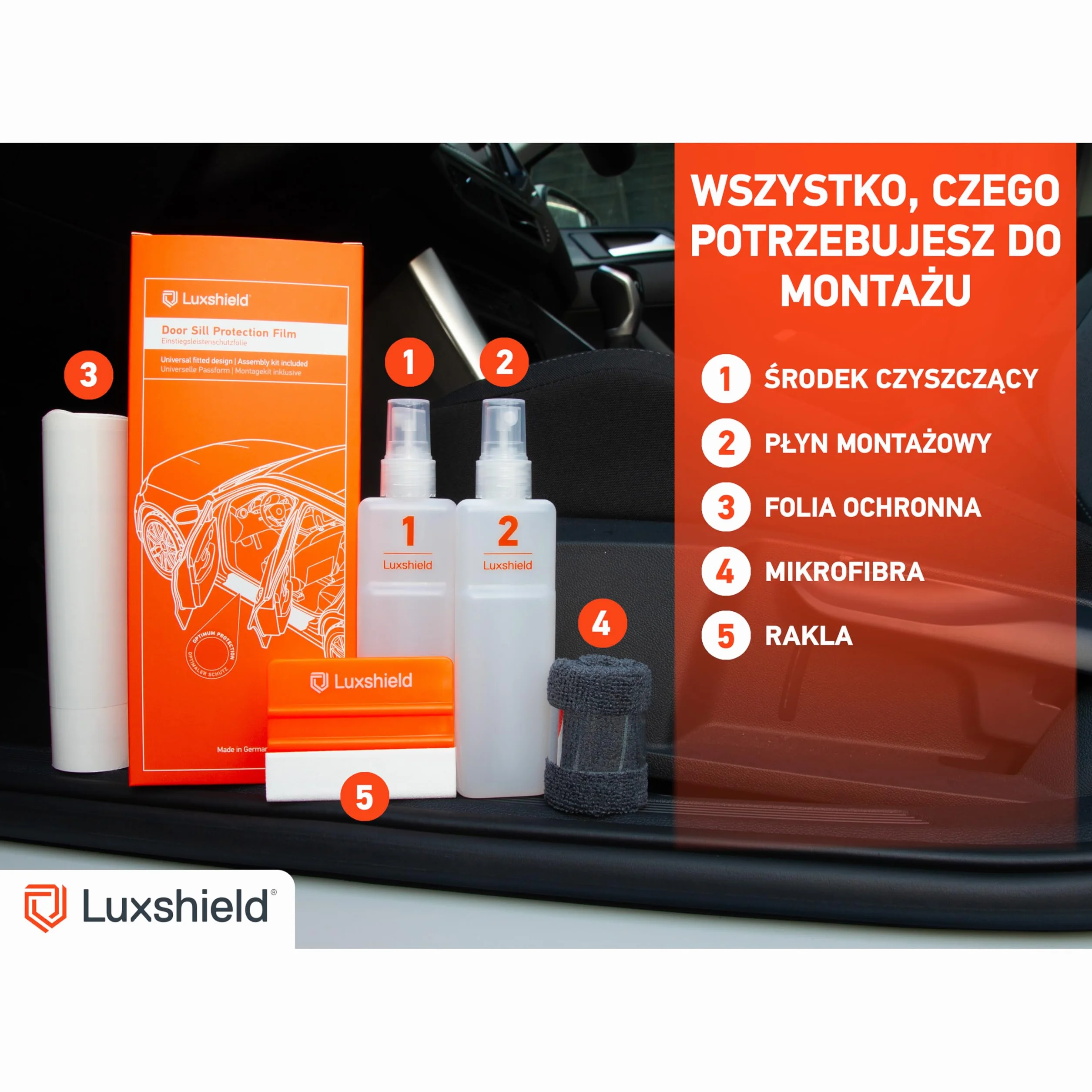 Luxshield folia ochronna progów kompatybilny z Renault Austral I 2022-2026 czarny karbon