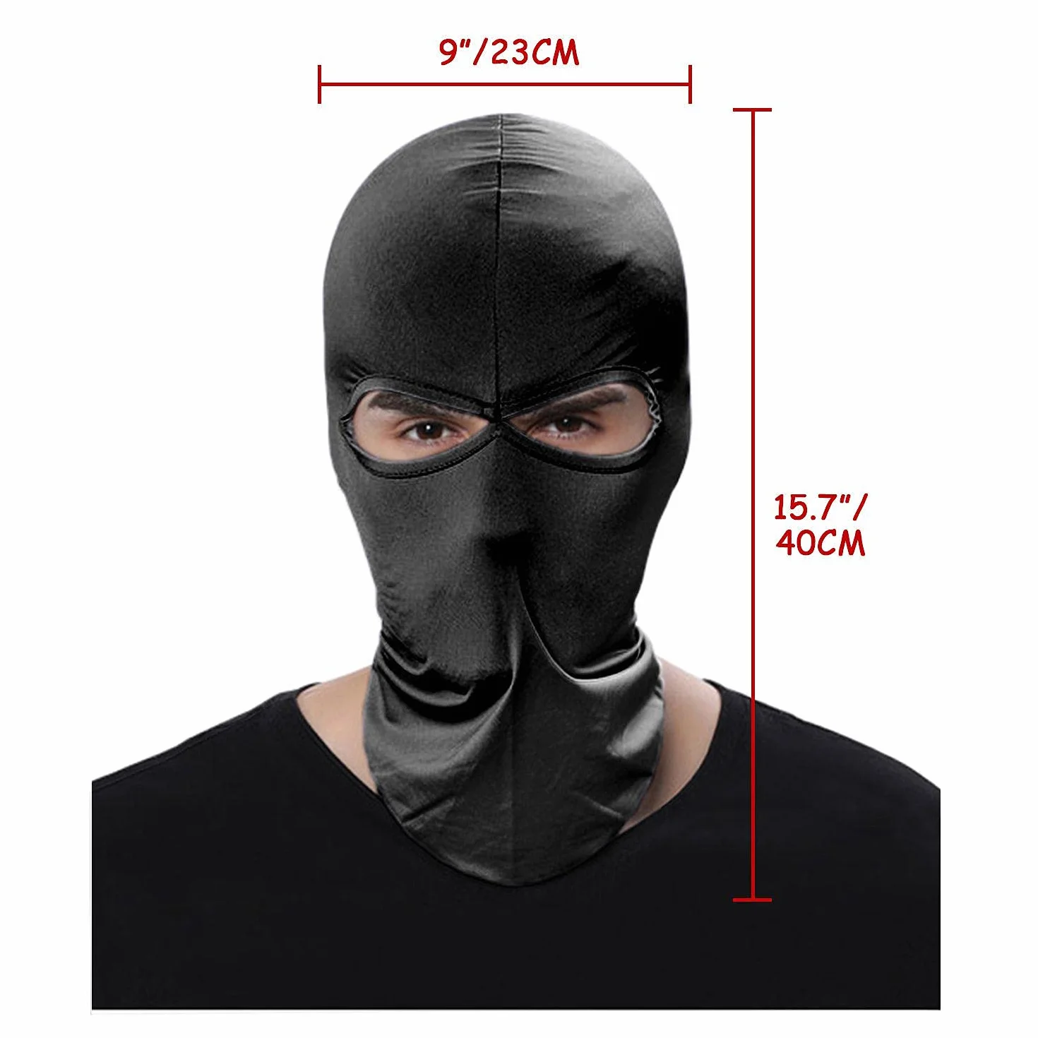 Balaclava Narciarska Motocykl Maska Na Twarz Lekka Lycraspandex Miękka Oddychająca Wszechstronna Wiatroszczelna Sportowe Czapki Podszewka kasku - Rozmiar Unisex Czarny, czarny, rozmiar uniwersalny