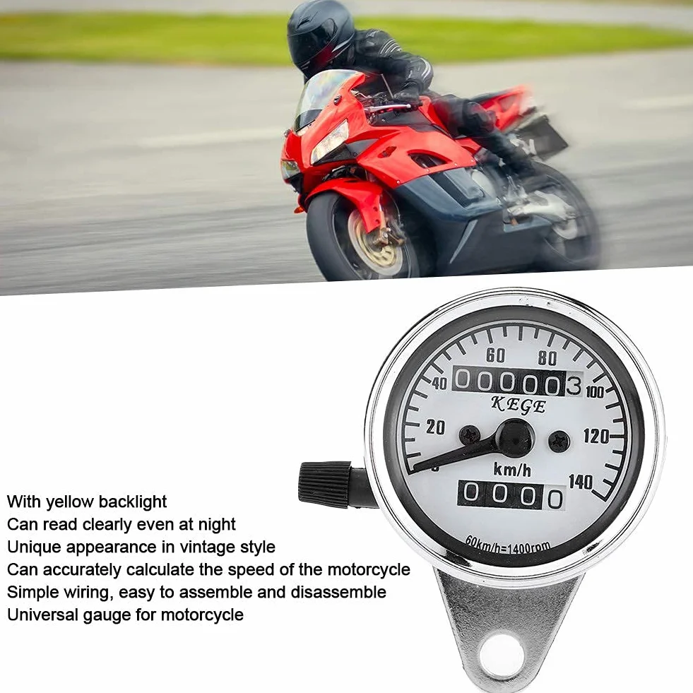 Motocykl podwójny prędkościomierz lampka nocna, uniwersalny prędkościomierz motocyklowy, licznik kilometrów 12 V licznik nocny