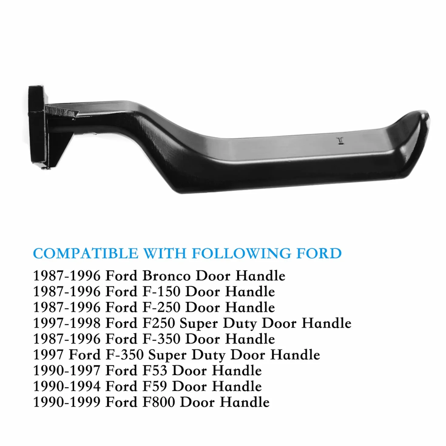 Czarna wewnętrzna metalowa klamka przednia lewa strona kierowcy zamiennik do Forda Bronco F150 F250 F350 F53 F59 F800 zastępuje E7TZ-1522601-A E7TZ-1522600-A 77177 77178 1 szt