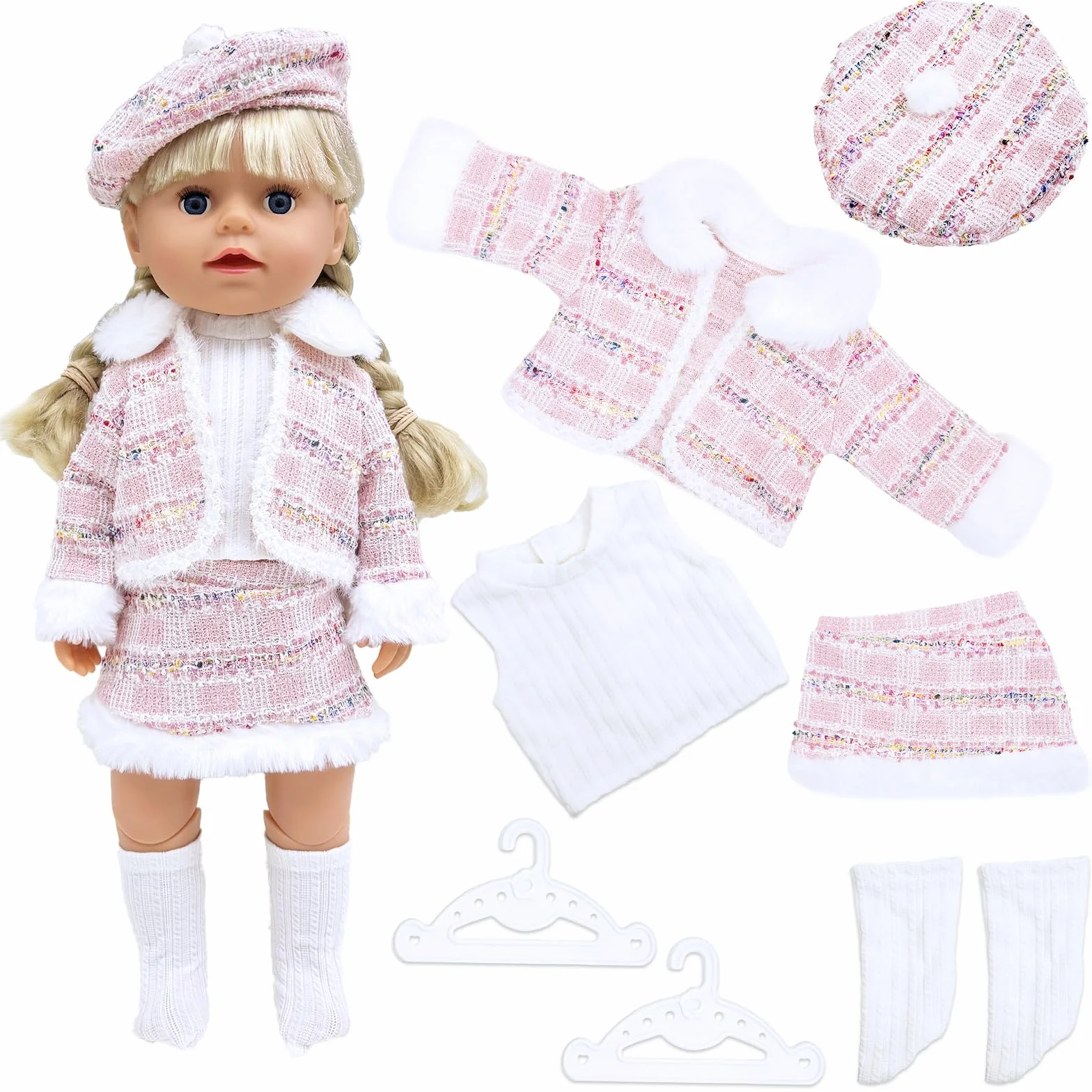 Ubranie dla lalek dla niemowląt, kompatybilne z ubraniami dla noworodków, 40-18 cm, ubranka dla lalek 30-35 cm, słodkie ubranka dla lalek, rozmiar DE, 40-40 cm