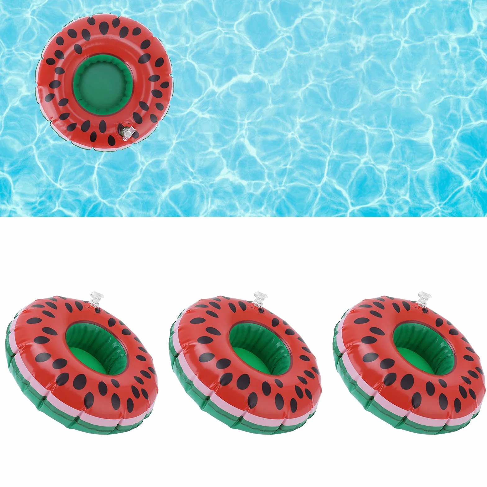 12 szt. Arbuz Nadmuchiwana Podstawka Uchwyt na Kubek do Picia Napoje unoszą się na Letnie Zabawki dla Dzieci i Impreza Przy Basenie