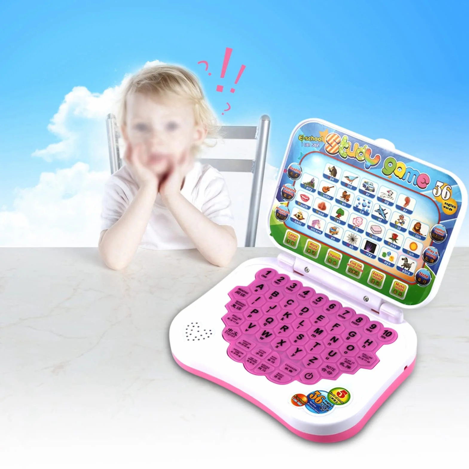 Dwujęzyczna zabawka edukacyjna na laptopa dla dzieci