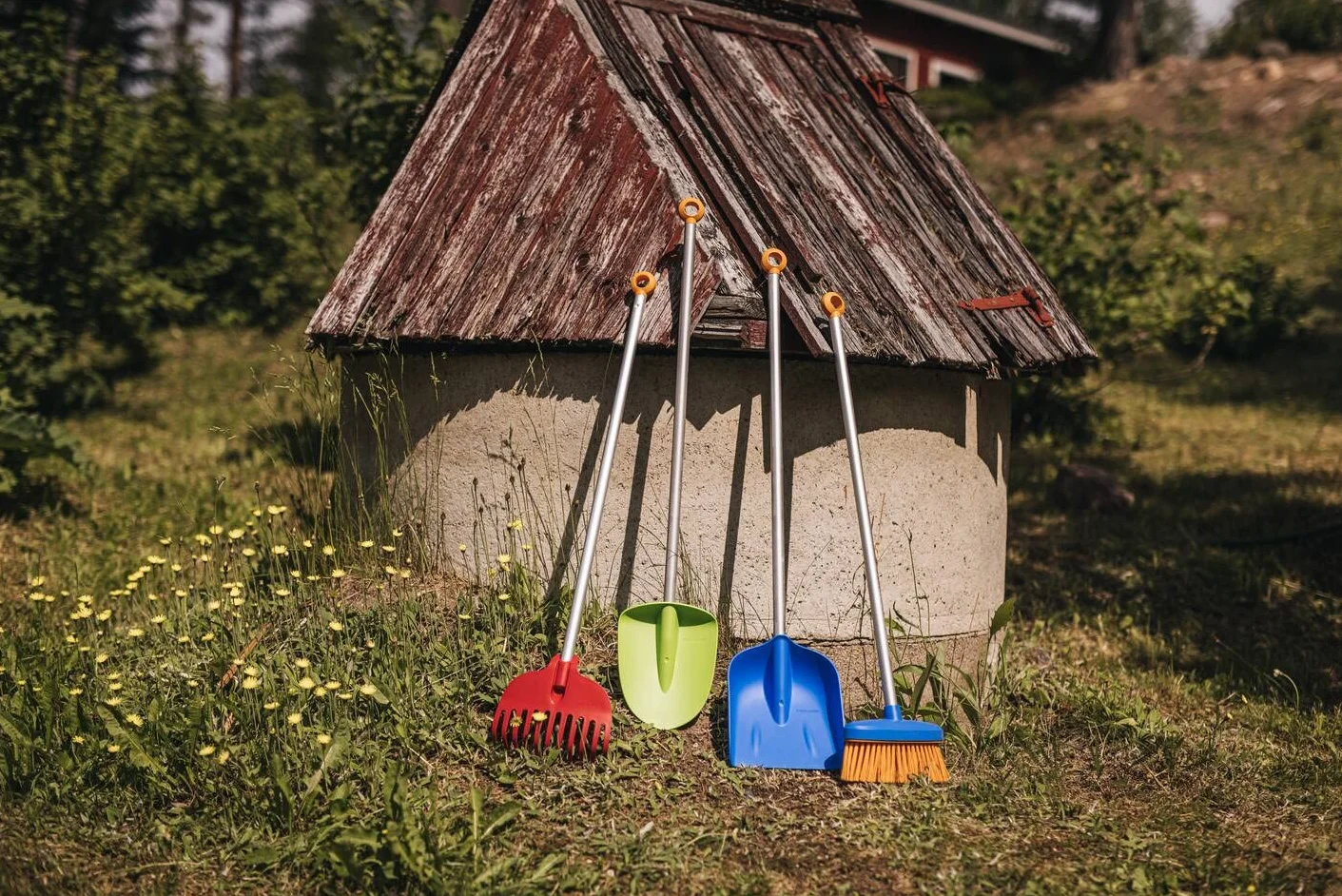 Fiskars Szpadel dziecięcy, Długość: 91 cm, Ostrze z tworzywa/ aluminiowy trzonek, Zielony/ pomarańczowy, MyFirst Fiskars, 1001420