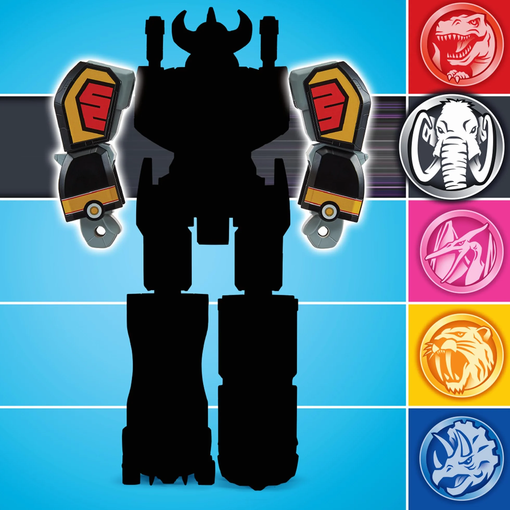 Power Rangers - Kolekcja Megazord, przegubowe Zords, Figurka, 20 cm, model Mastodon Dinozord, dla dzieci od 4 lat, PWG002