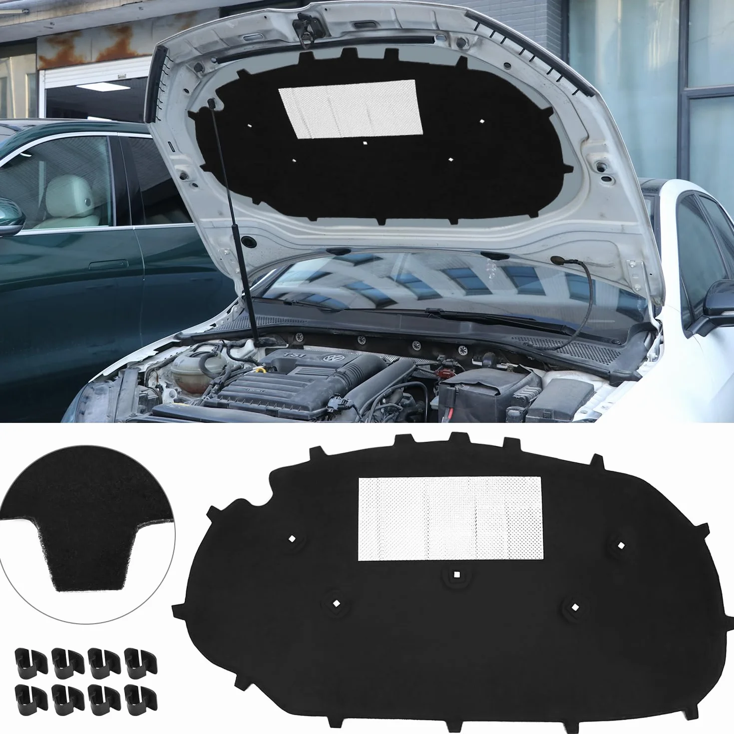 Mata izolacyjna do maski silnika VW Golf 6 z klipsami QWORK®