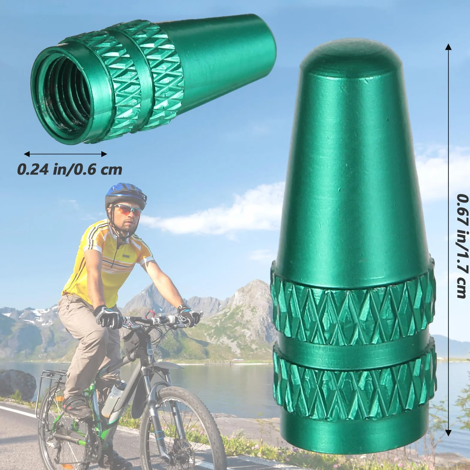 Xinjoduz Presta zaślepki na wentyl, 20 szt. nasadek przeciwpyłowych do rowerów, aluminiowy adapter trzpienia zaworu, francuskie zawory rowerowe, nakładki na opony powietrzne do rowerów MTB, wyścigów