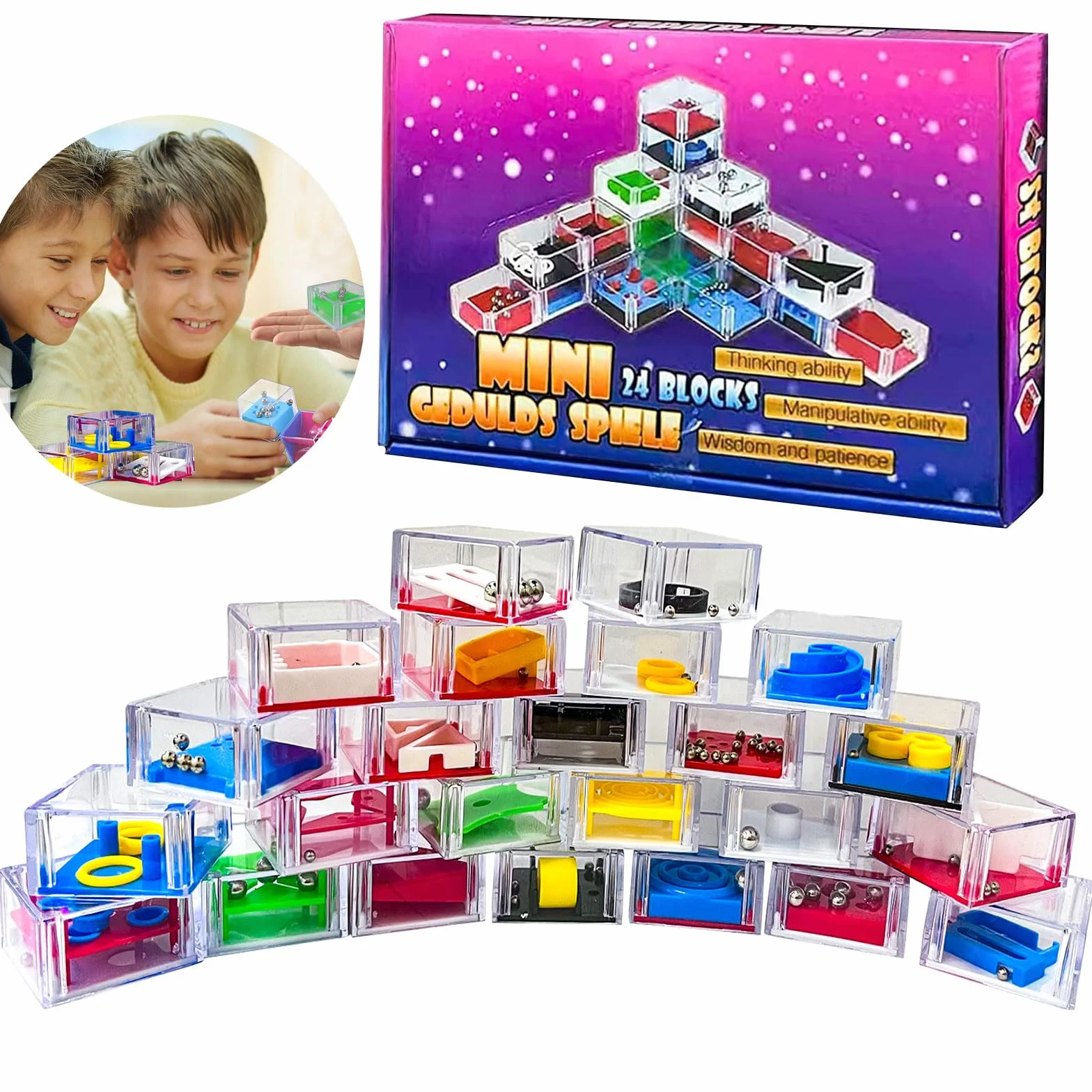 24 gry cierpliwego rozwoju dla dzieci, mini gra umysłowa, logika, zręczność, pacjenci, zabawka edukacyjna, małe puzzle, urodziny