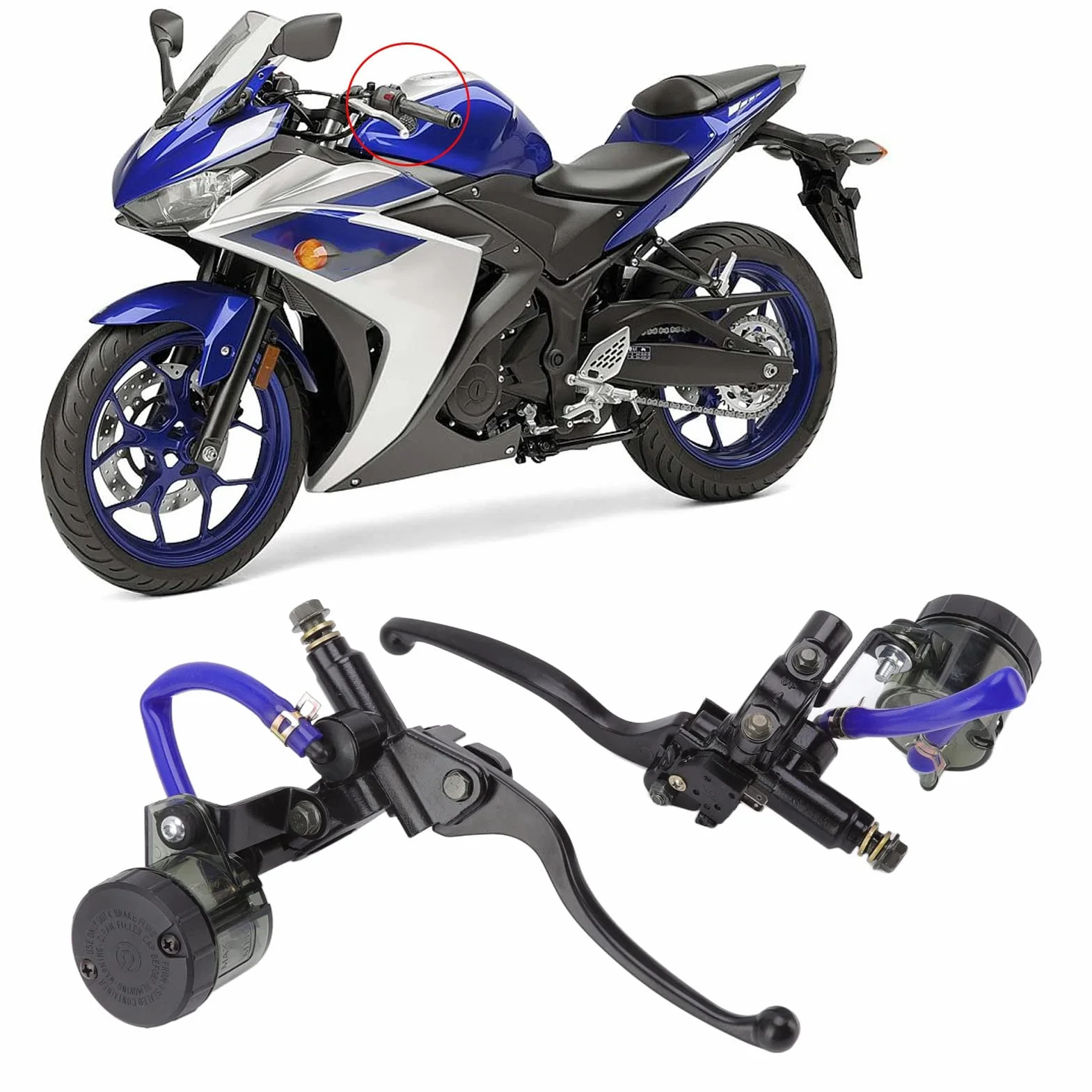 Yctze 1 para Cylinder Hamulca Głównego Dźwignia Sprzęgła Motorcyc Powersports Dźwignie Hamulca Dźwignie Hamulca Dźwignia Cylindra Hamulca Motocykla Pompa Hamulcowa Motocykla Le