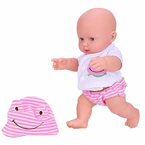 Semme Symulacja lalki dla niemowląt, 30 cm, winyl, wodoszczelny korpus realistyczny, miękki, prawdziwy outfit Miła zabawka dla noworodków (Pink)