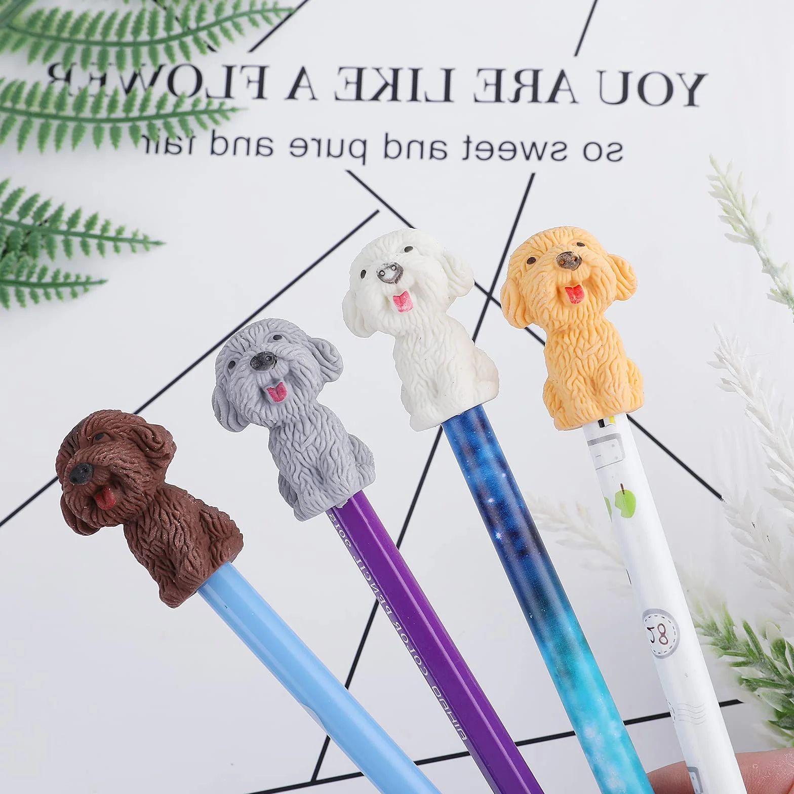 Cobee Śliczne gumki do ścierania dla psów, 10 szt. zabawne gumki do ołówków ze zwierzętami, mini gumka do ołówków na przyjęcia, nagrody za pracę domową, prezent