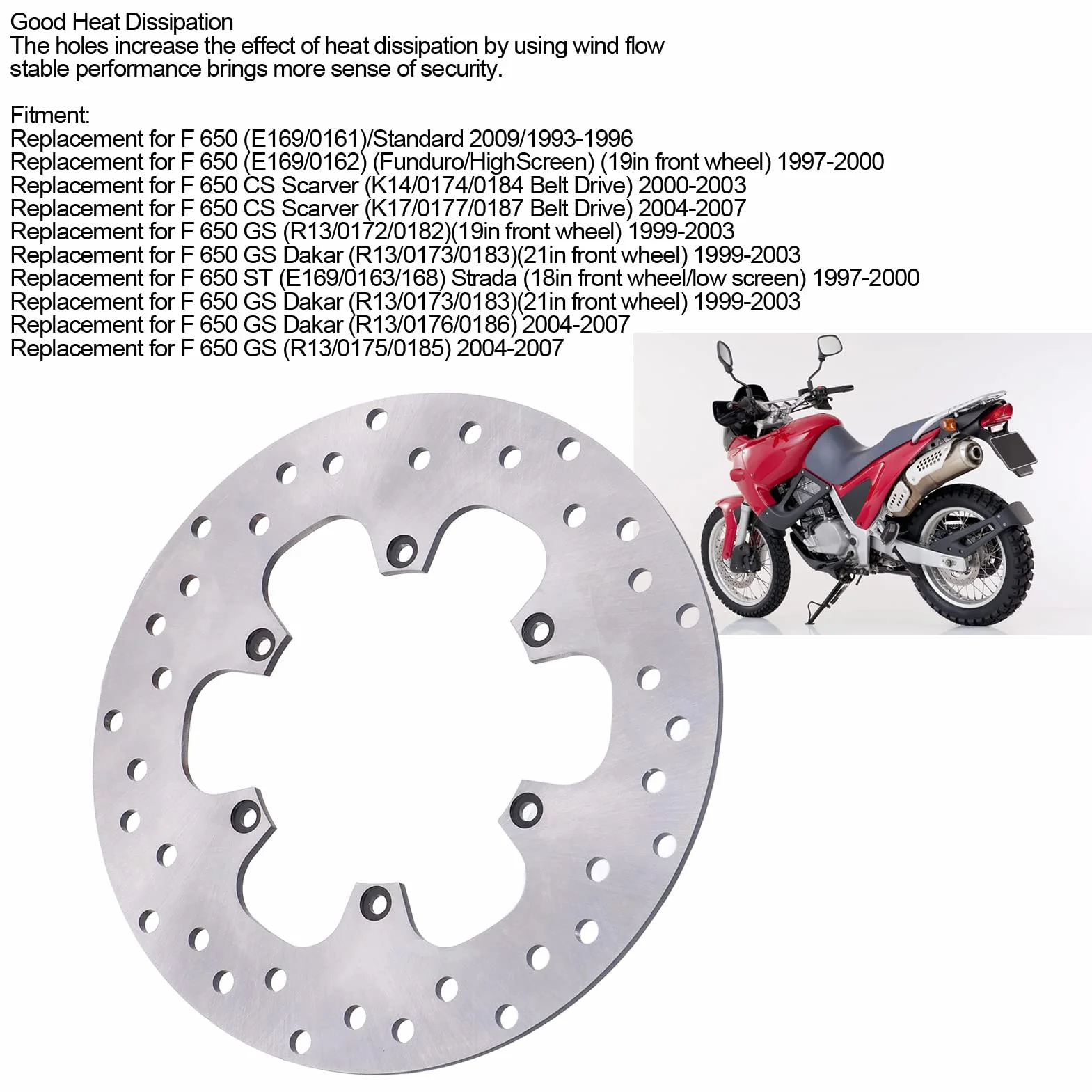 Tylna Tarcza Hamulcowa Zamiennik F650 F650GS DAKAR F650CS F650ST Strada G650GS