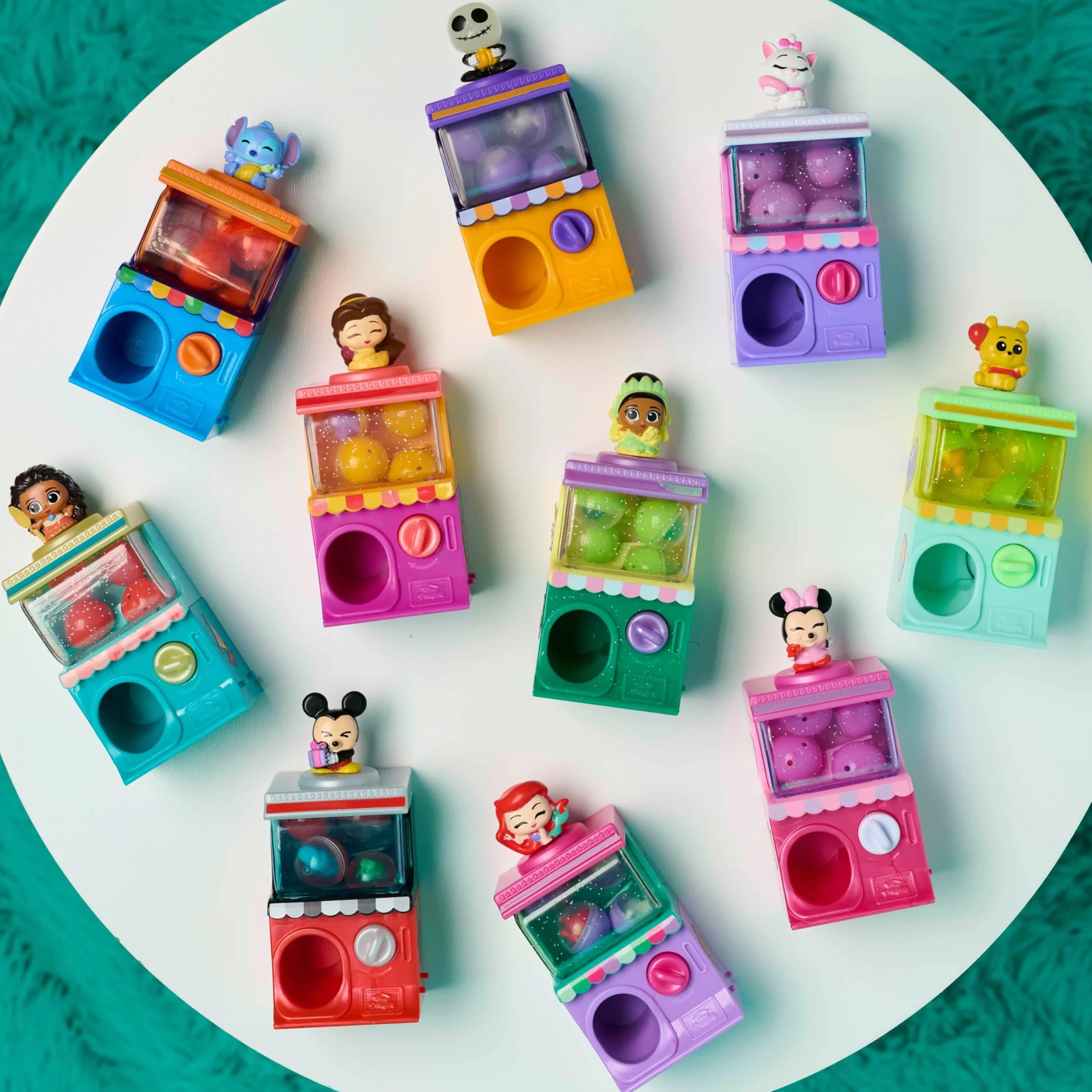 Just Play Disney Doorables Squish'Alots Whatcha Gotcha Machines, 6 niespodzianek w środku, figurki kolekcjonerskie, zabawki dla dzieci od 5 lat