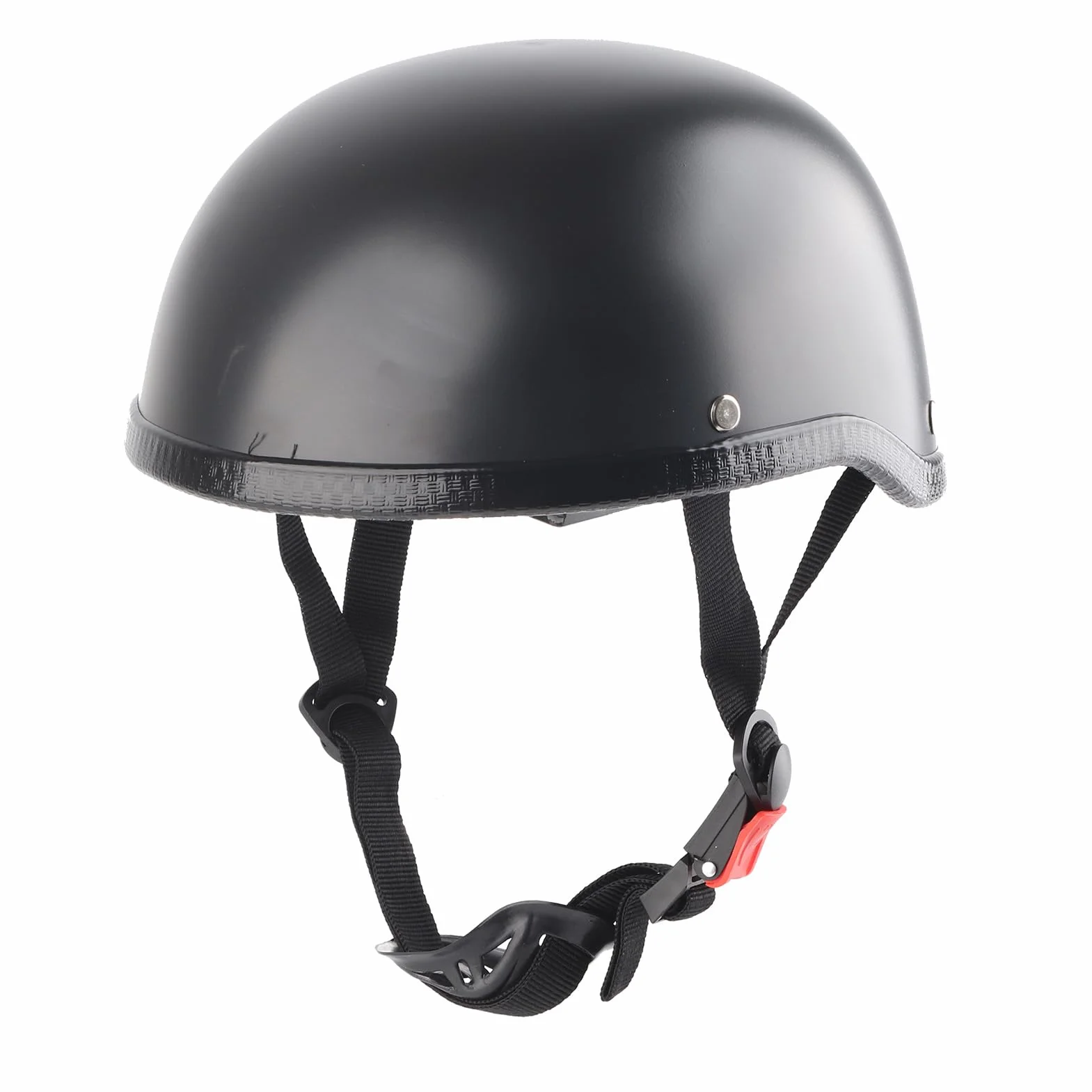 Kask Motocyklowy Półtwarzowy Matowy Czarny Retro