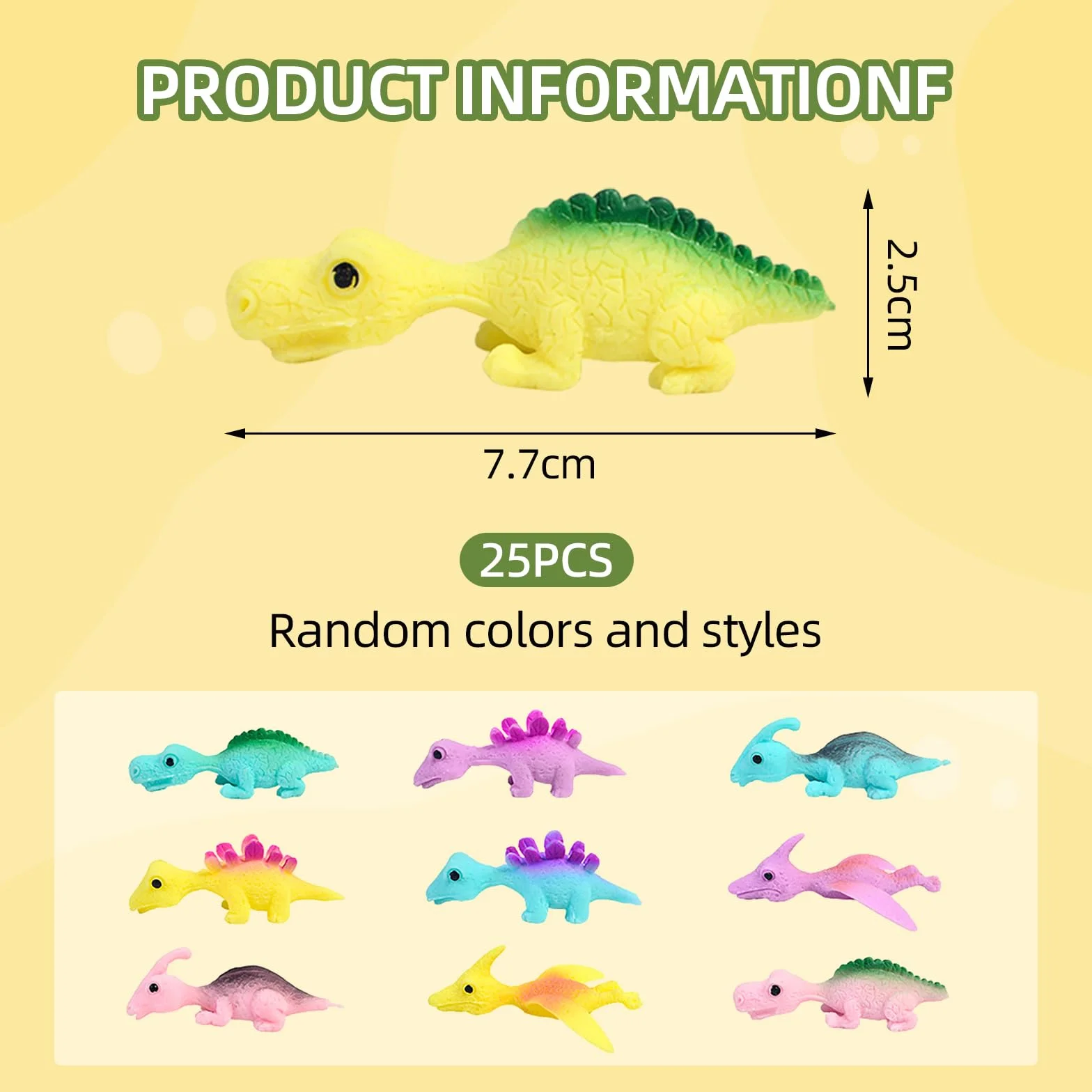 25 sztuk procy dinozaurów, zabawka na palec dinozaura, elastyczne, latające palce, dinozaury, zabawki na imprezę dla dzieci (kolor losowy)