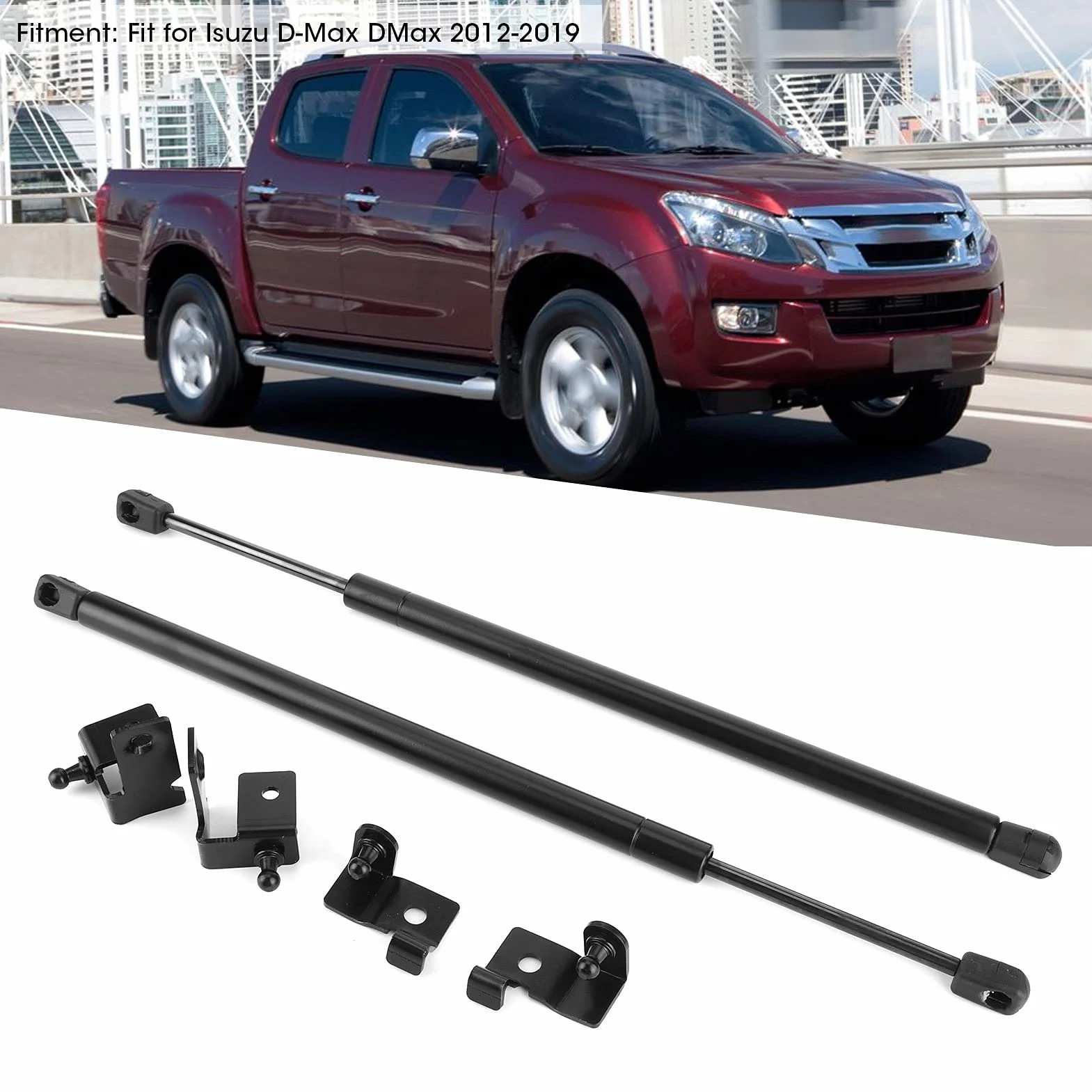 Ausla Rozpór Gazu z Kapturem Silnika, Wysokiej Jakości Aluminium ALBAS Materiał Dopasowany do Isuzu D-Max DMAX 2012-2019, Rozpór Gazu z Kapturem Silnika, Przedniego Kaptura,