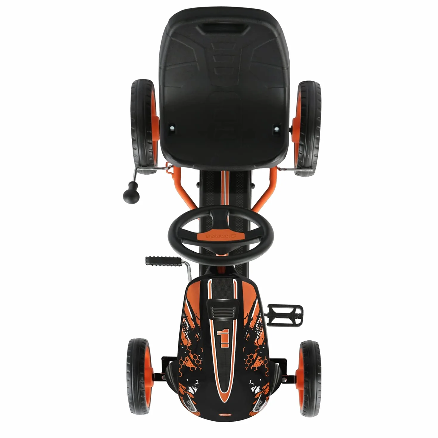 Hauck Gokart Speedster dla dzieci od 4 do 8 lat, do 50 kg, hamulec ręczny, 3-stopniowo regulowane siodełko, Pomarańczowy