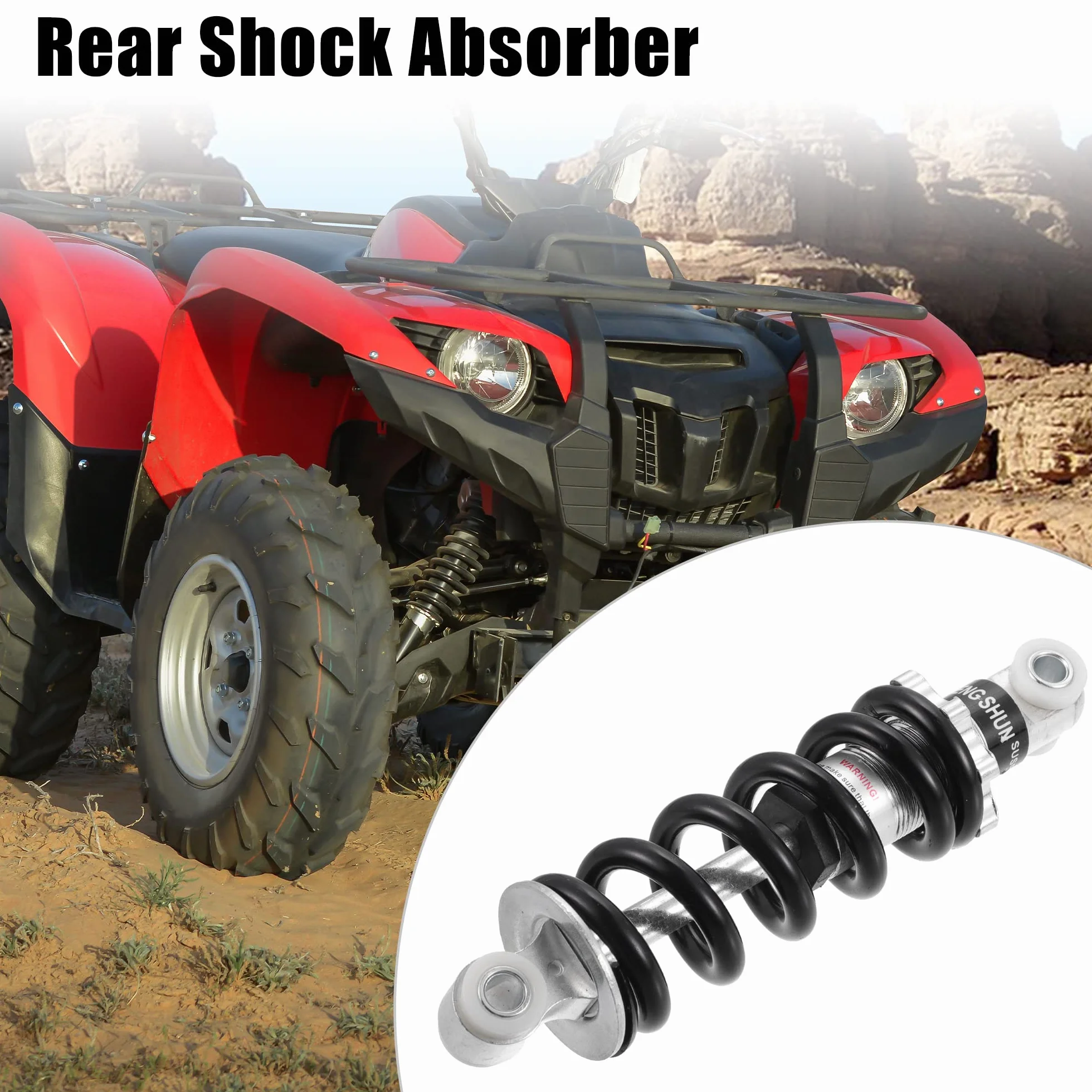 X AUTOHAUX Tylny amortyzator 160 mm 750 lb do skuterów Dirt Bike srebrny