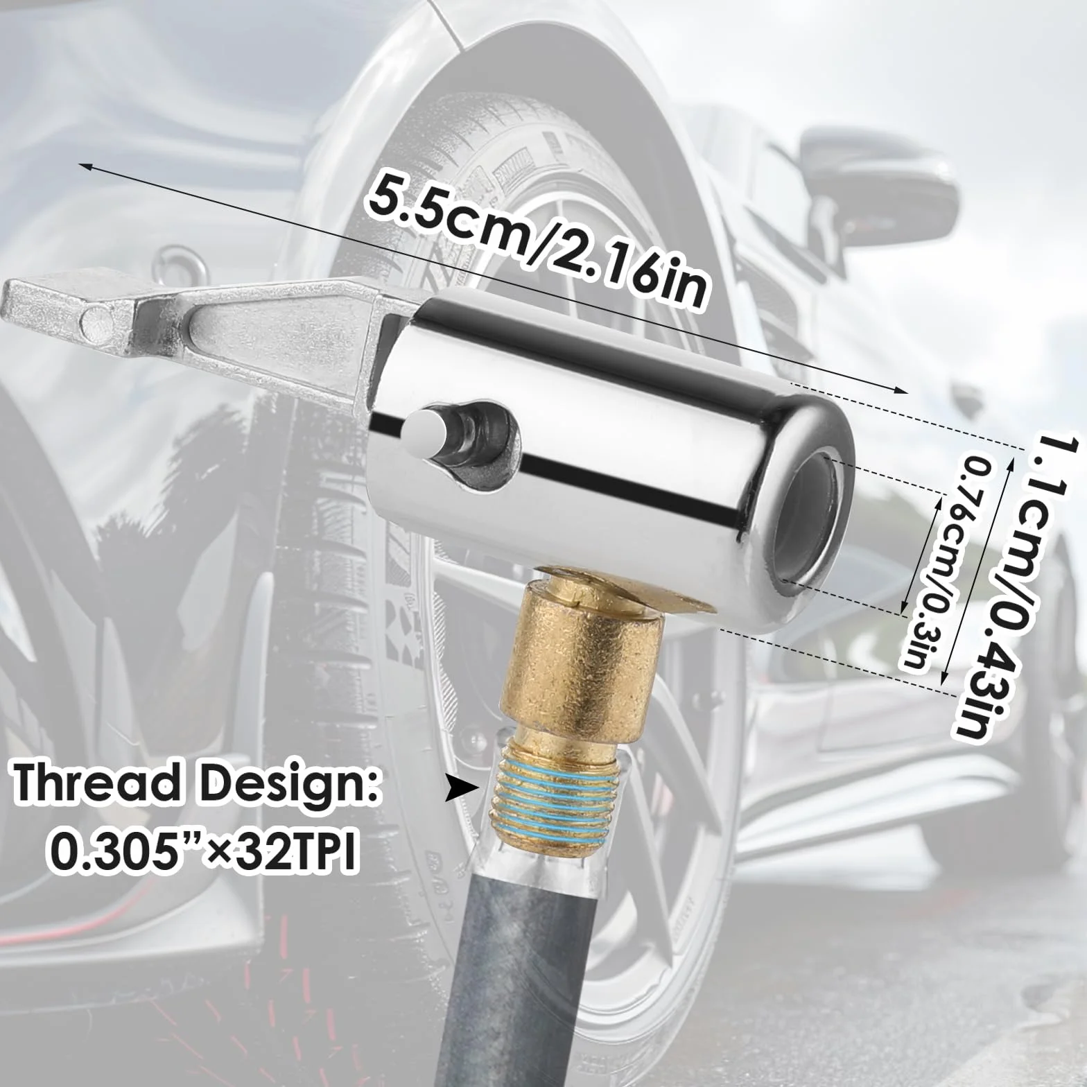 Adapter zaworu samochodowego 8 mm 2 sztuki pneumatyczny uchwyt dźwignia do pompki powietrza
