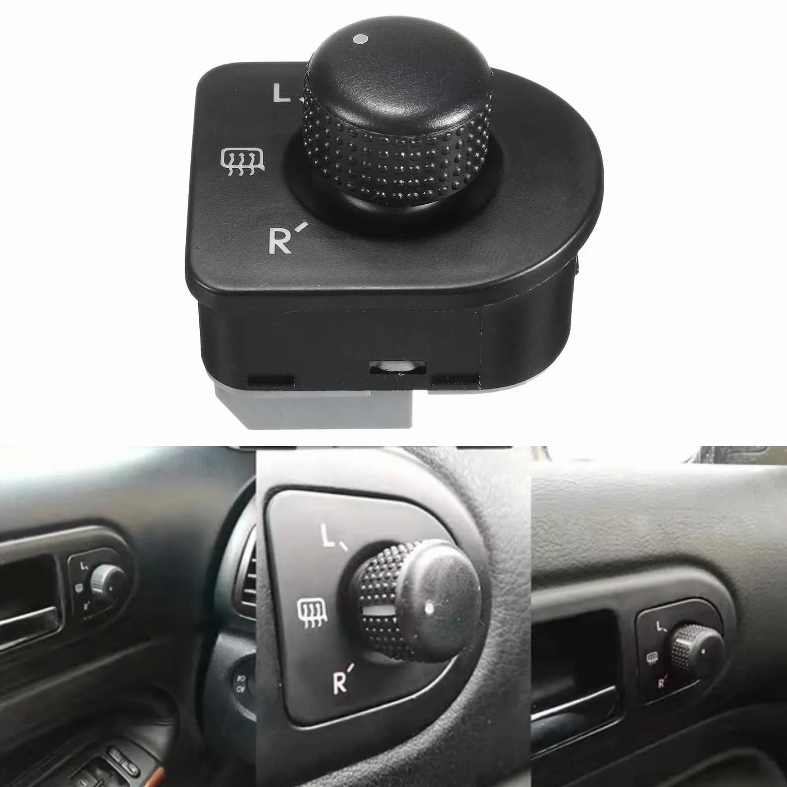 Twowinds Przycisk lusterka wstecznego kompatybilny VW Jetta Golf 4 Passat 1998-2004 New Beetle 1998-2006 Drzwi przednie lewe strona kierowcy 1J1959565F