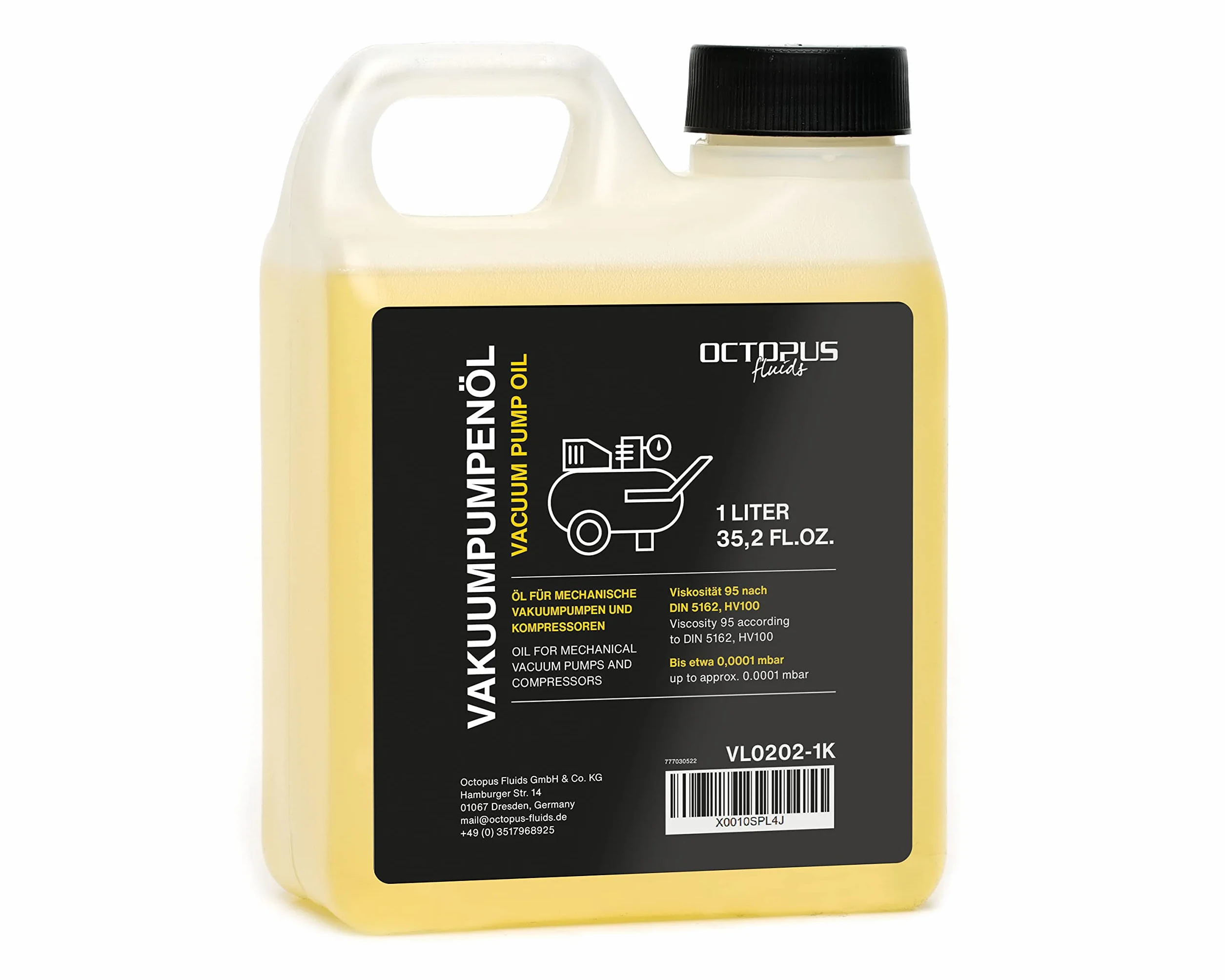 Octopus 1000 ml olej do pomp próżniowych 1 litr olej do pomp próżniowych olej do pomp próżniowych HV100 olej maszynowy