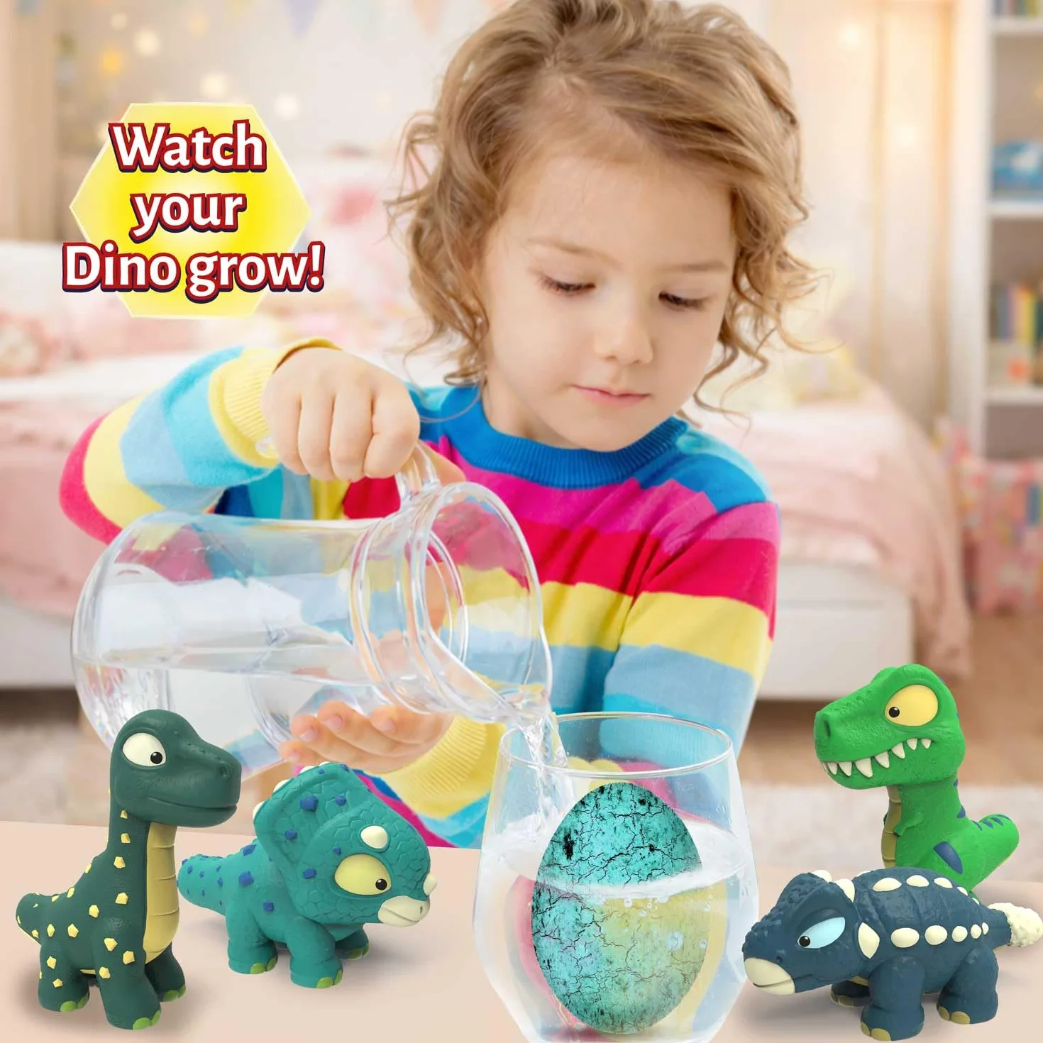 Craze Magic Growing Egg Dinoei Dino jaja wylęgające się w wodzie - jajko z dinozaurami do wkładania do wody, XXL, 41895