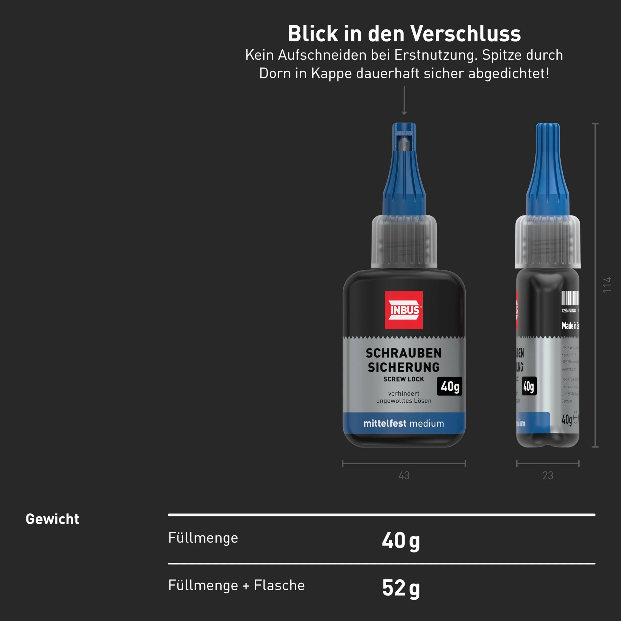 Zabezpieczenie Śrubowe Inbus 79560 Niebieski 40 g