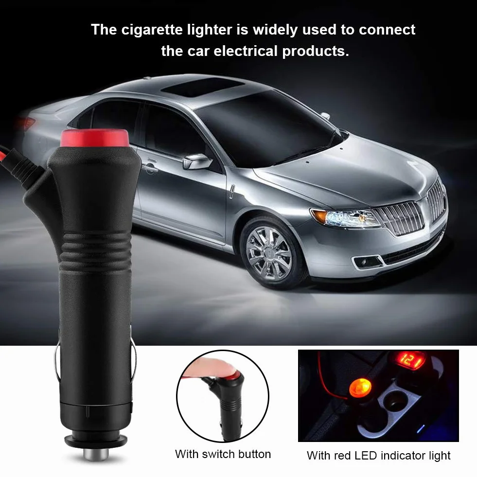 Wtyczka Zapalniczki Samochodowej 12V 24V Męski Adapter 1.5m