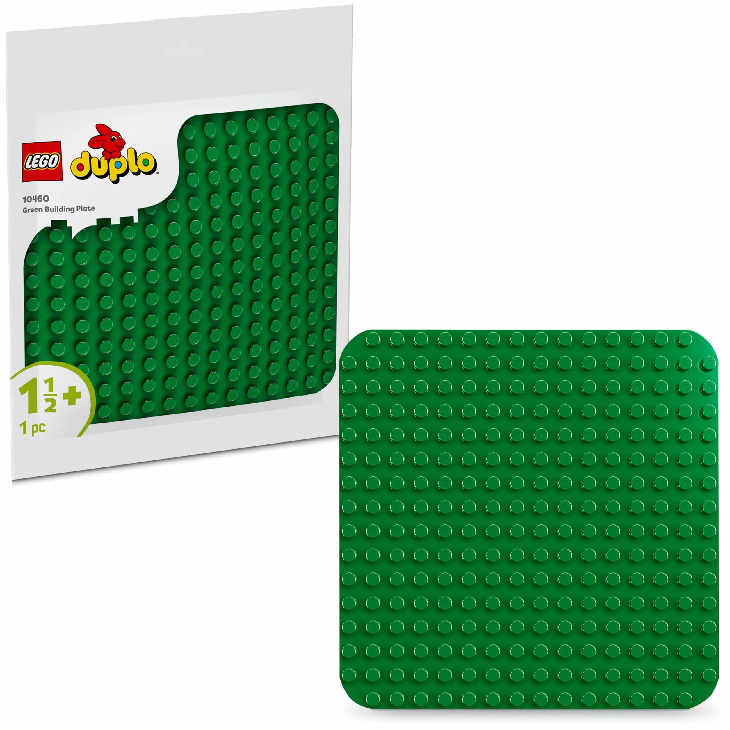 LEGO DUPLO Zielona Płytka Konstrukcyjna, Kreatywna Zabawka dla Dziecka do Zbudowania, Podstawka do Klocków, Pomysł na Prezent dla Rocznego Dziecka, na Roczek, dla Chłopca i Dziewczynki, 10460