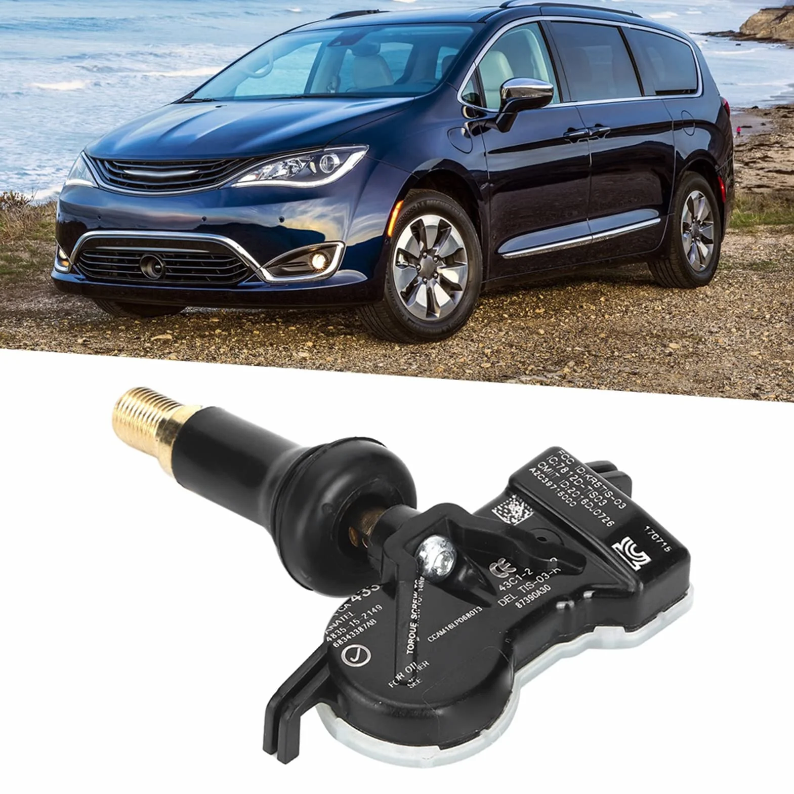 VOBor Czujnik Ciśnienia W Oponach Ze Stopu Aluminium 68313387AB Pasuje Do Jeep Grand Cherokee 2016-2019