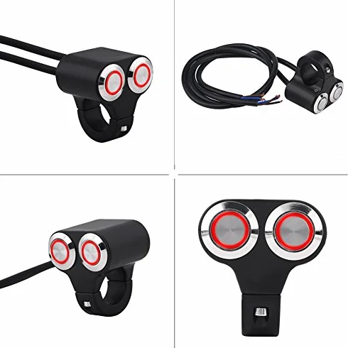 przełącznik kierownicy przełącznik sterujący kierownicy motocykla włączanie/wyłączanie ręczny przycisk powrotu 7/8 cali 22 mm uniwersalny przełącznik reflektorów wskaźnik LED ze stopu aluminium (typ