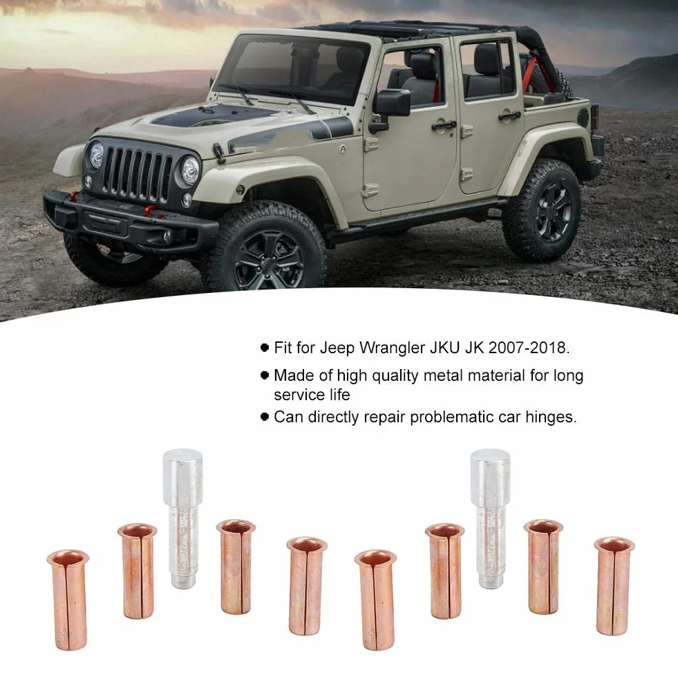 Zestaw tulei zawiasów drzwi Akozon pasuje do JKU JK 2007-2018 (9 sztuk na 4 drzwi)