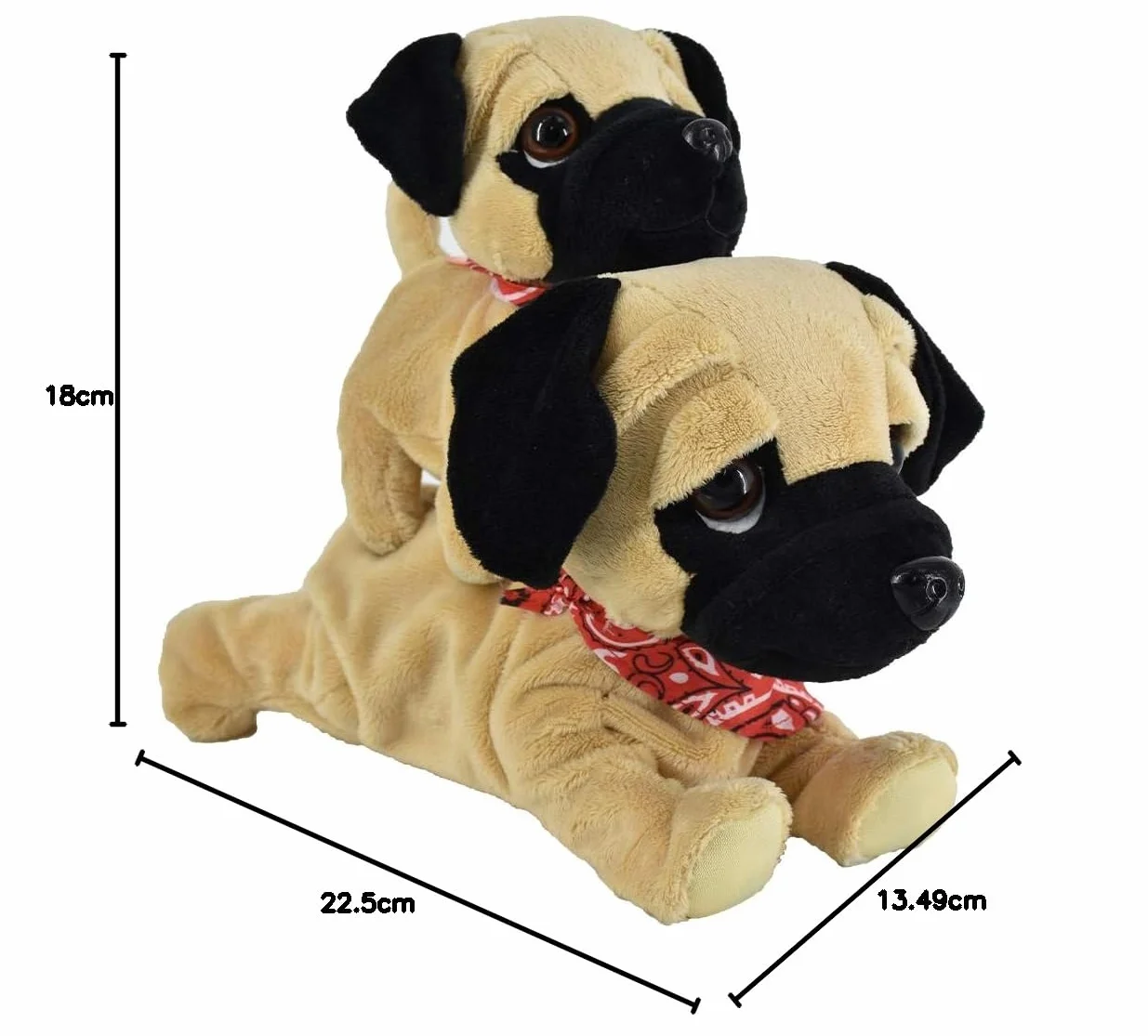 WEofferwhatYOUwant Mops Daddy & Mops Puppy - pluszowe elektroniczne zabawki psy - dotyk i dźwięk, gra sztuczki, szczeka i przytulania. Ciesz się wspólnymi mopsami. Wiek 18 miesięcy i starszych